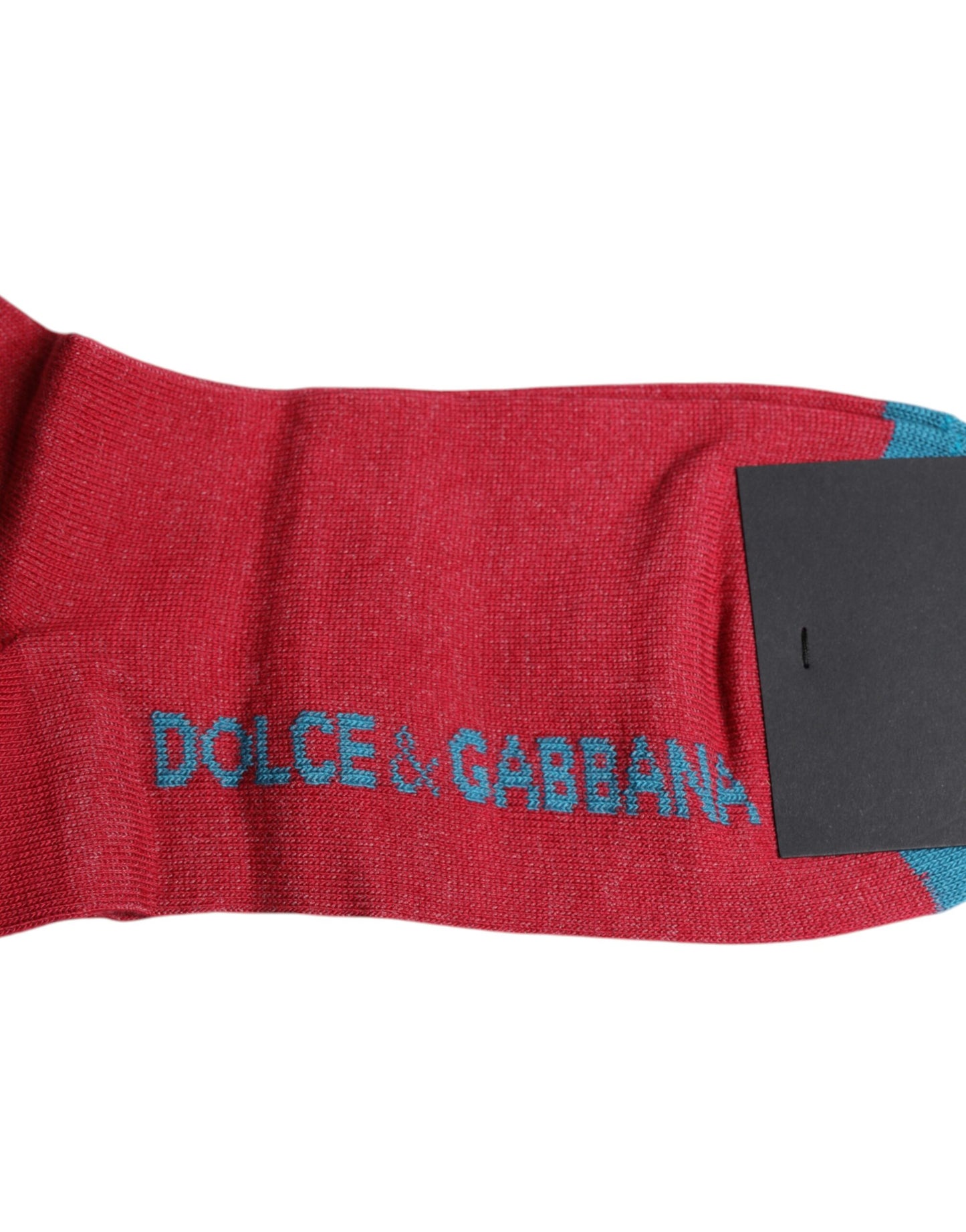 Chaussettes mi-mollet en coton rouge Dolce & Gabbana avec logo DG imprimé