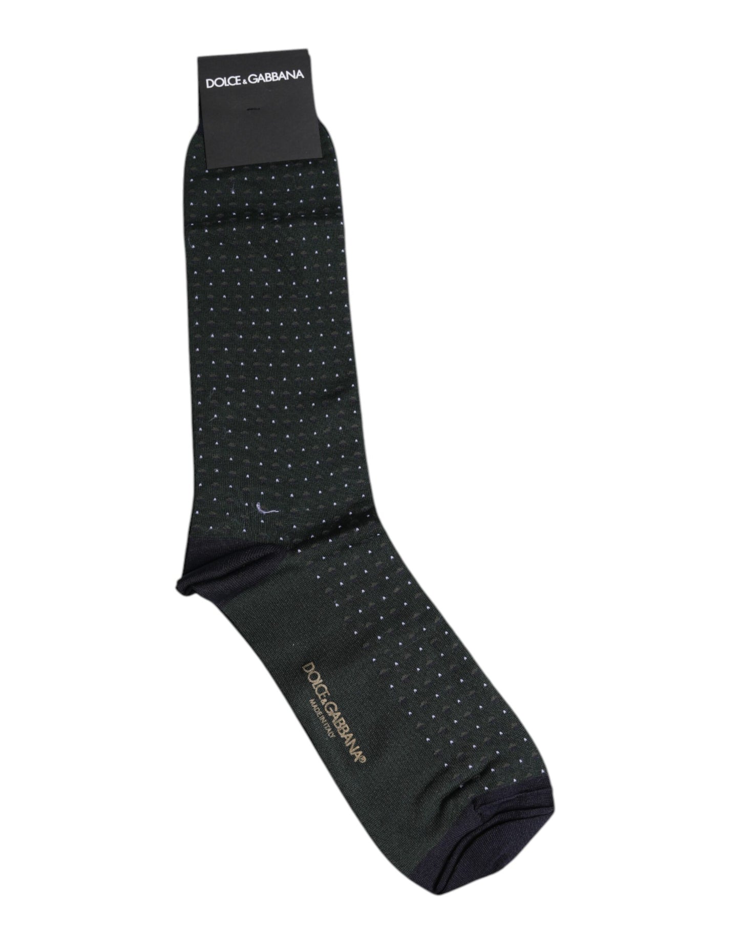 Chaussettes mi-mollet en coton à pois noirs Dolce & Gabbana