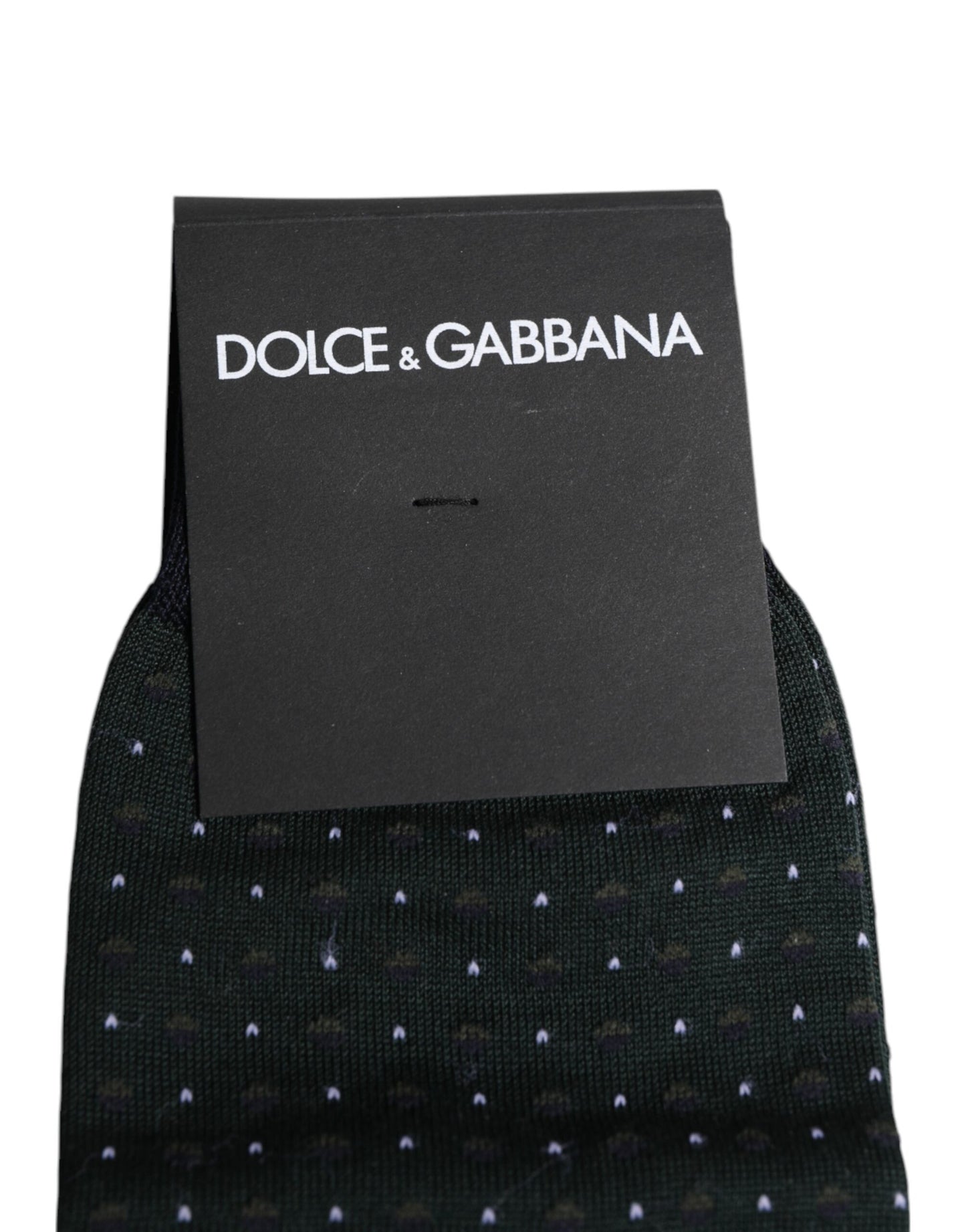 Chaussettes mi-mollet en coton à pois noirs Dolce & Gabbana
