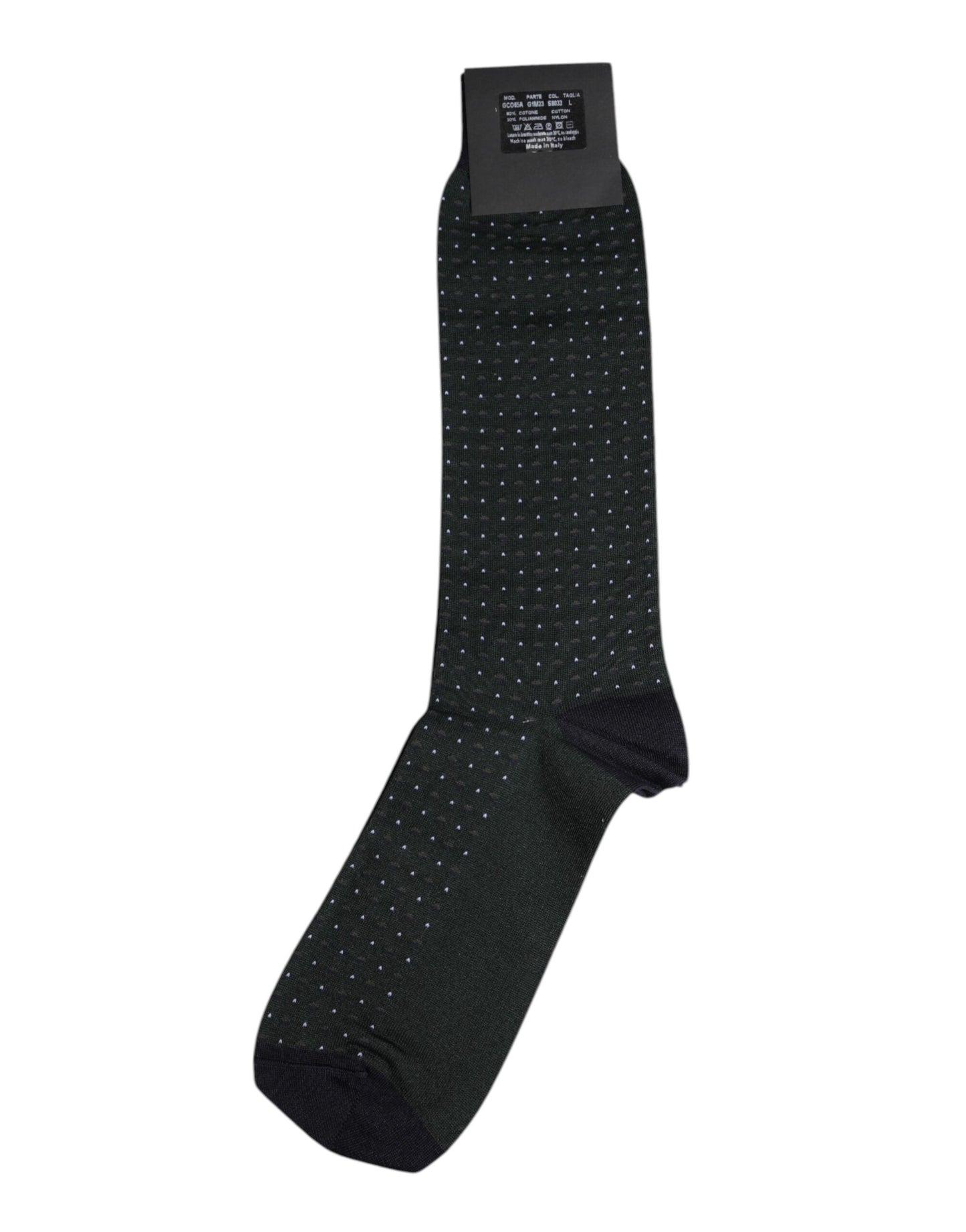 Chaussettes mi-mollet en coton à pois noirs Dolce & Gabbana