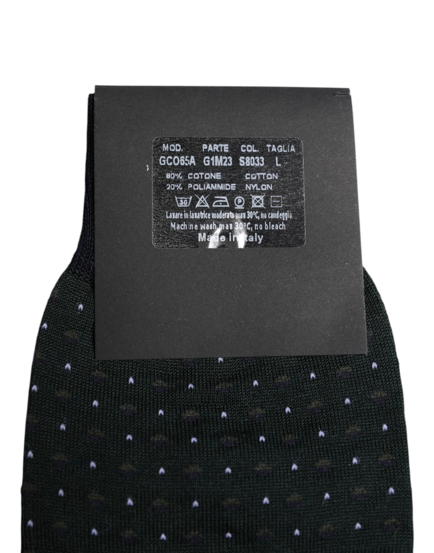 Chaussettes mi-mollet en coton à pois noirs Dolce & Gabbana