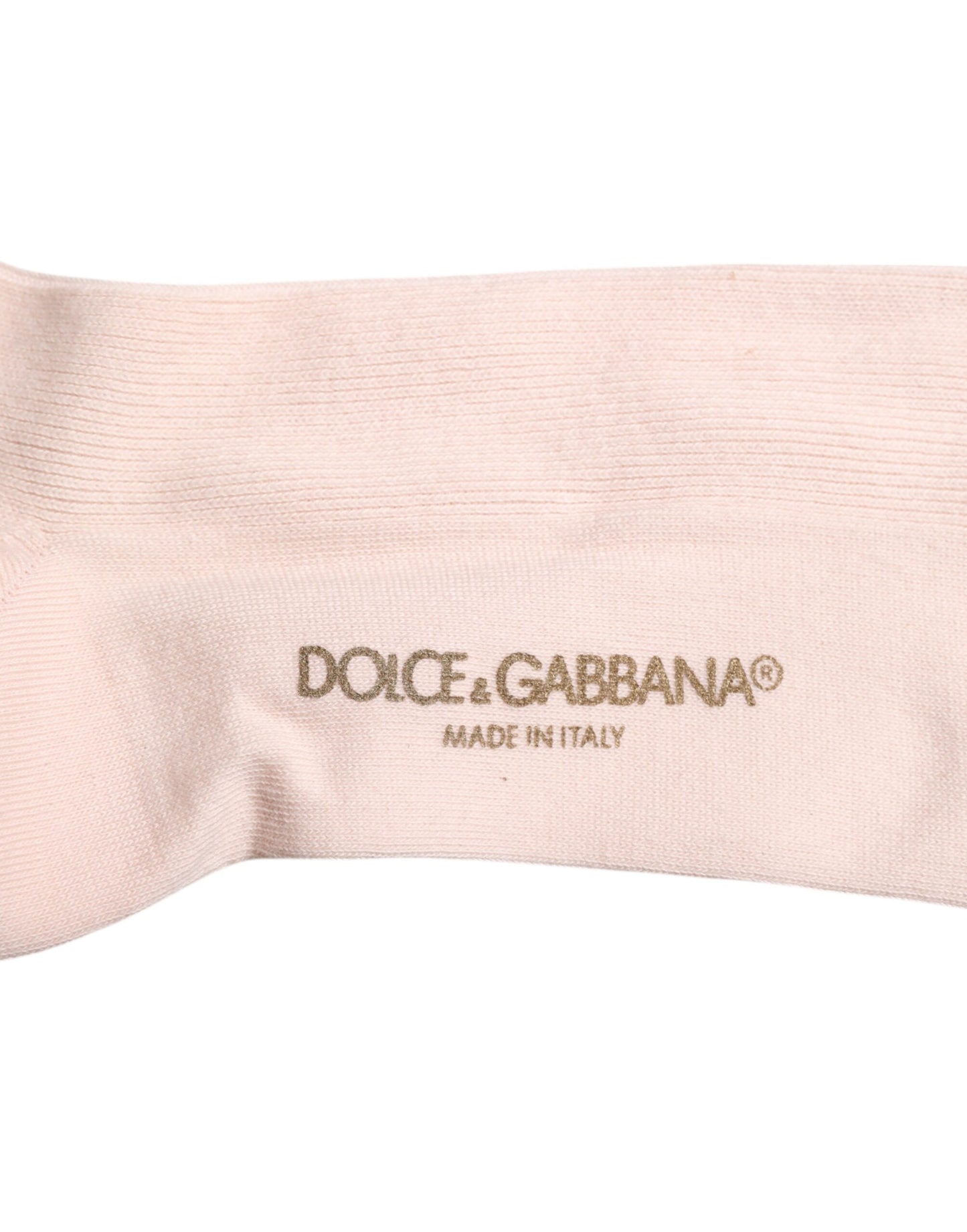 Chaussettes mi-mollet en coton stretch ivoire Dolce & Gabbana avec logo