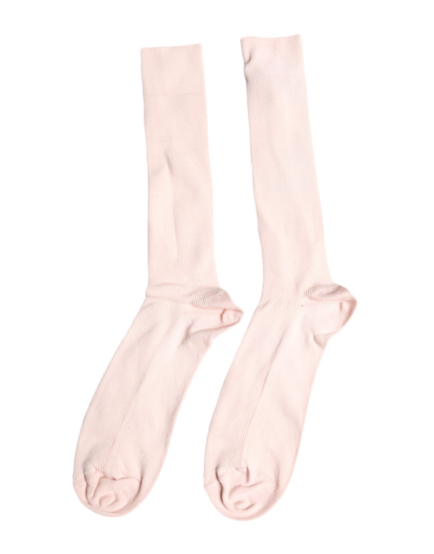 Chaussettes mi-mollet en coton stretch ivoire Dolce & Gabbana avec logo