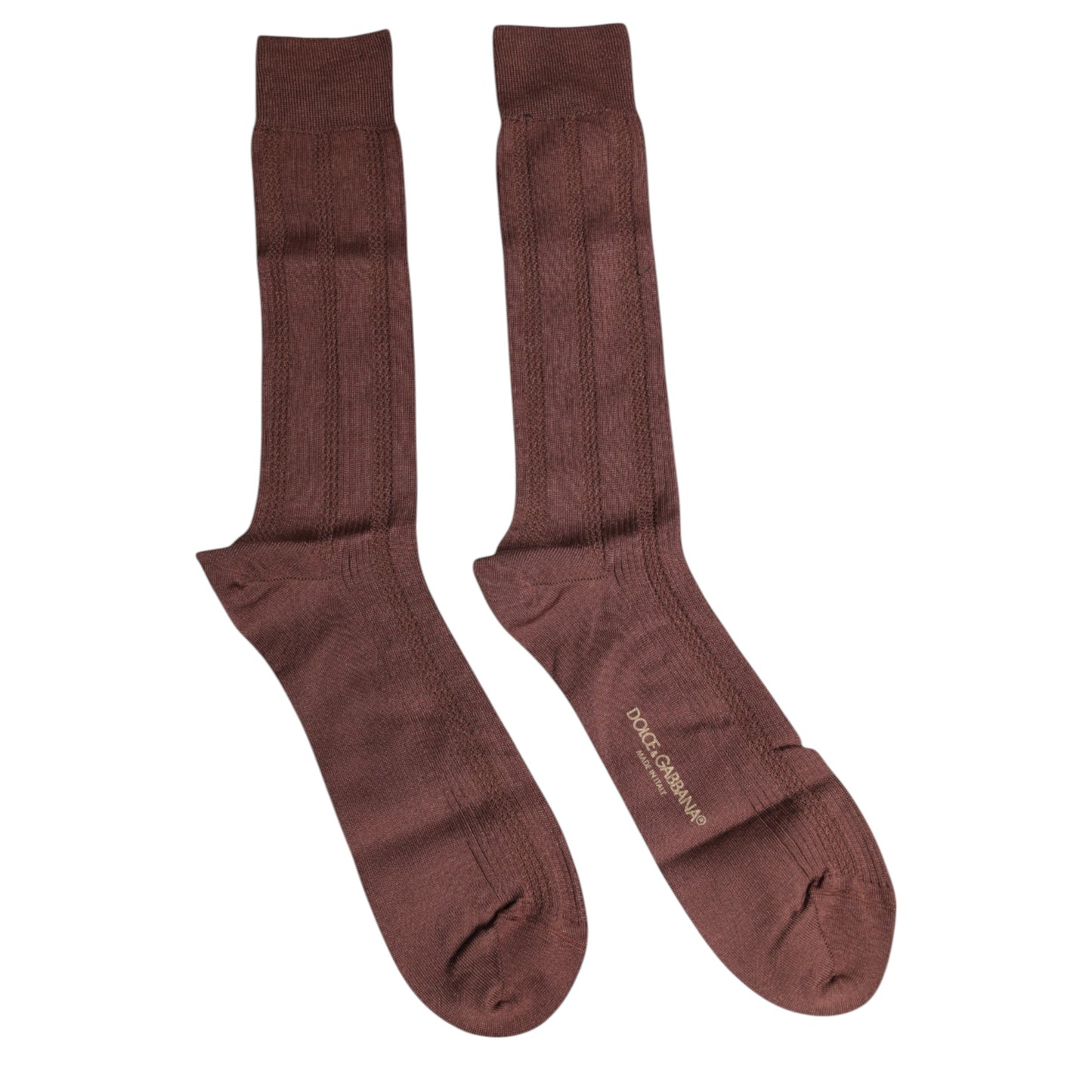 Chaussettes mi-mollet extensibles marron à imprimé logo Dolce & Gabbana