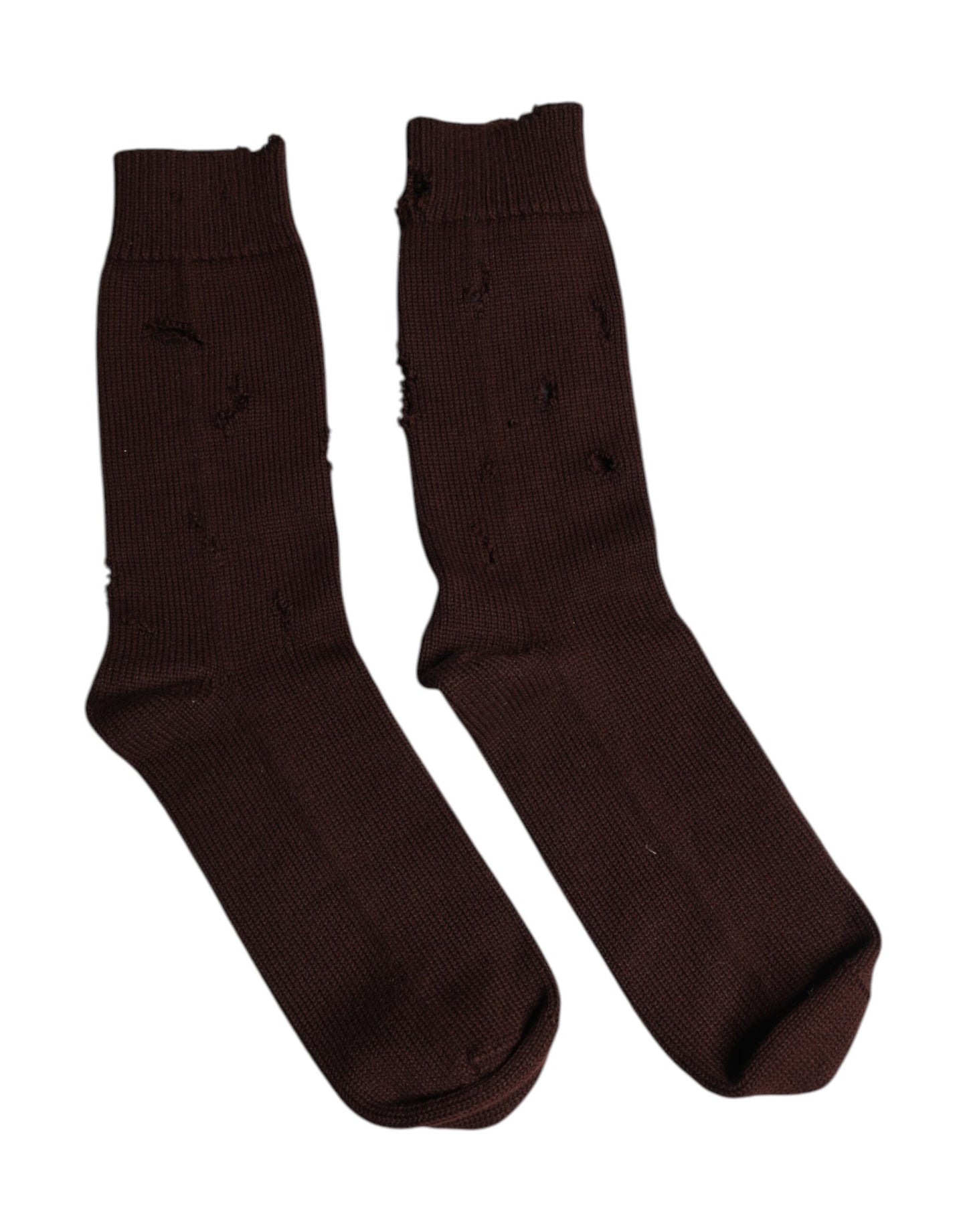 Chaussettes mi-mollet extensibles en coton uni marron Dolce & Gabbana