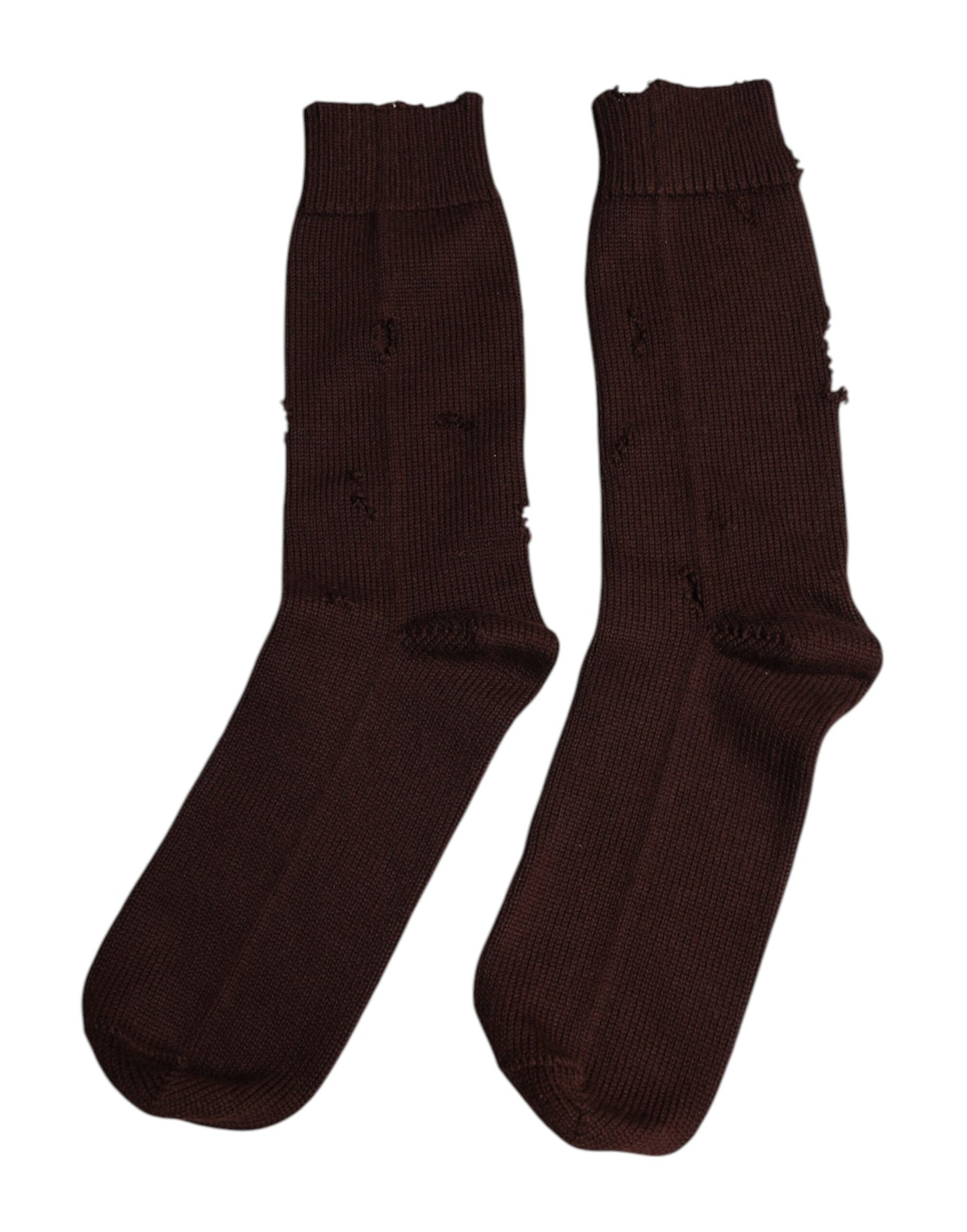 Chaussettes mi-mollet extensibles en coton uni marron Dolce & Gabbana