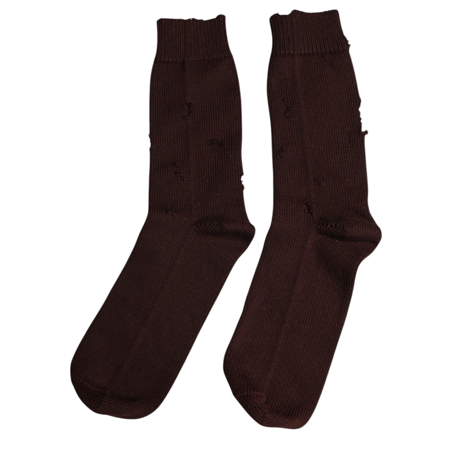 Chaussettes mi-mollet extensibles en coton uni marron Dolce & Gabbana
