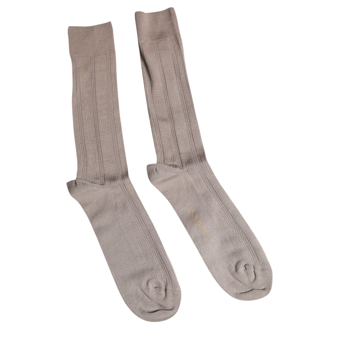 Chaussettes mi-mollet en coton stretch marron Dolce & Gabbana avec logo