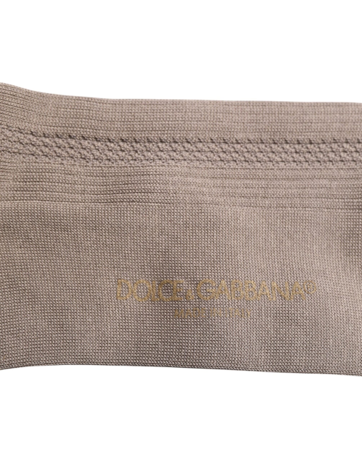 Chaussettes mi-mollet en coton stretch marron Dolce & Gabbana avec logo