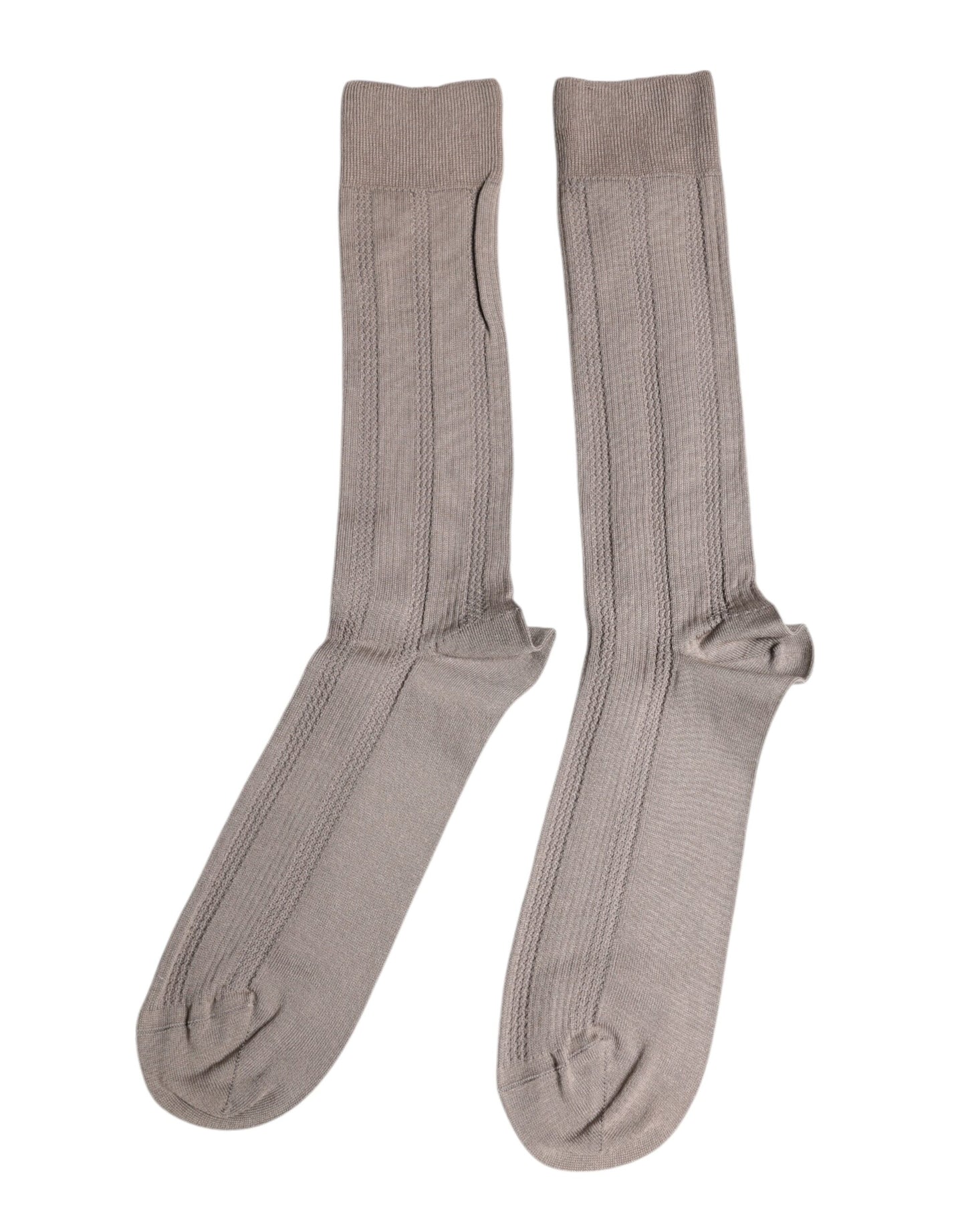 Chaussettes mi-mollet en coton stretch marron Dolce & Gabbana avec logo