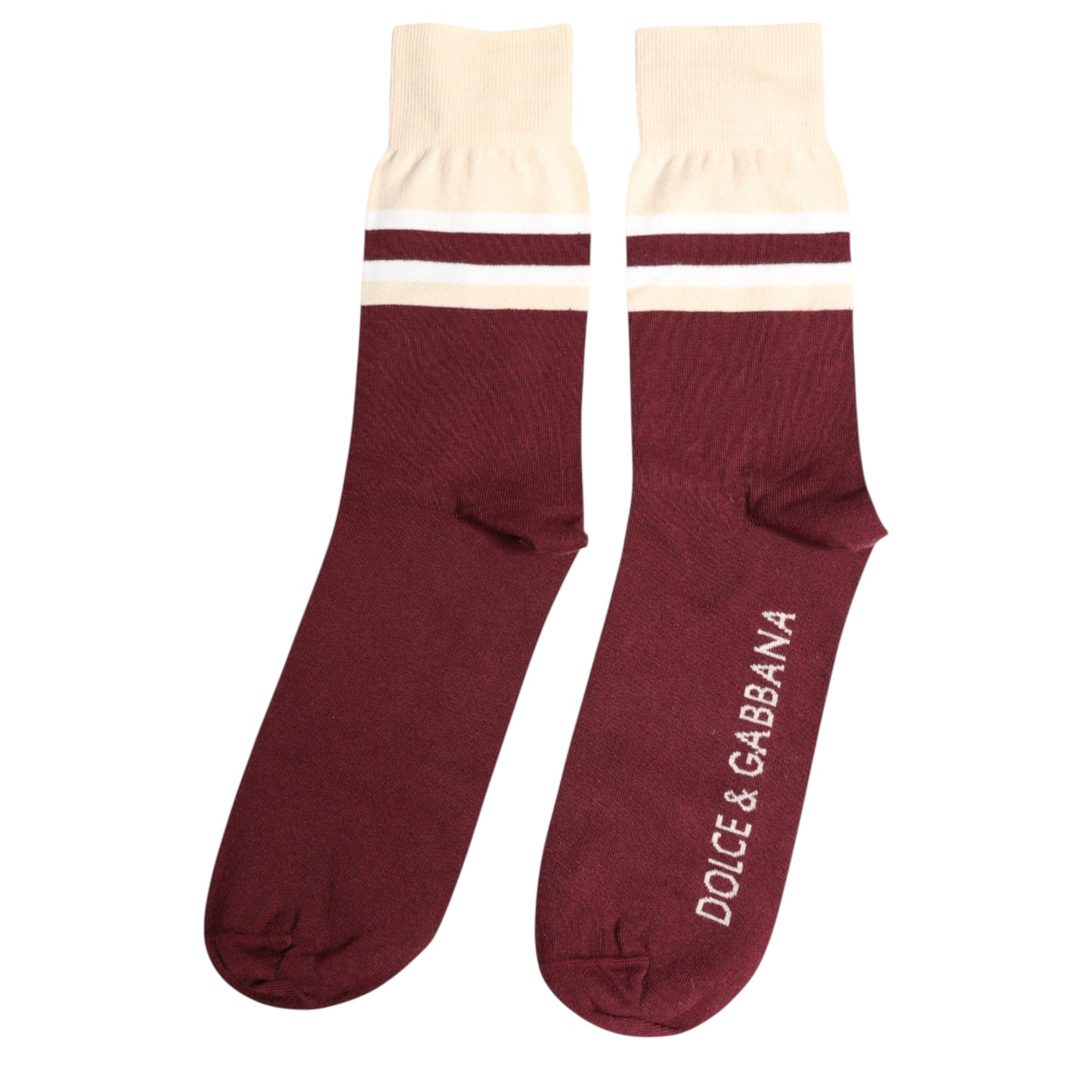 Chaussettes mi-mollet extensibles bordeaux Dolce & Gabbana à imprimé logo
