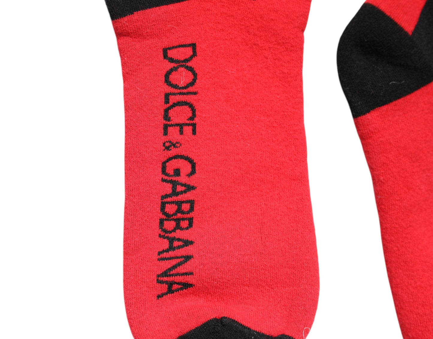 Chaussettes imprimées en coton stretch rouge Dolce & Gabbana