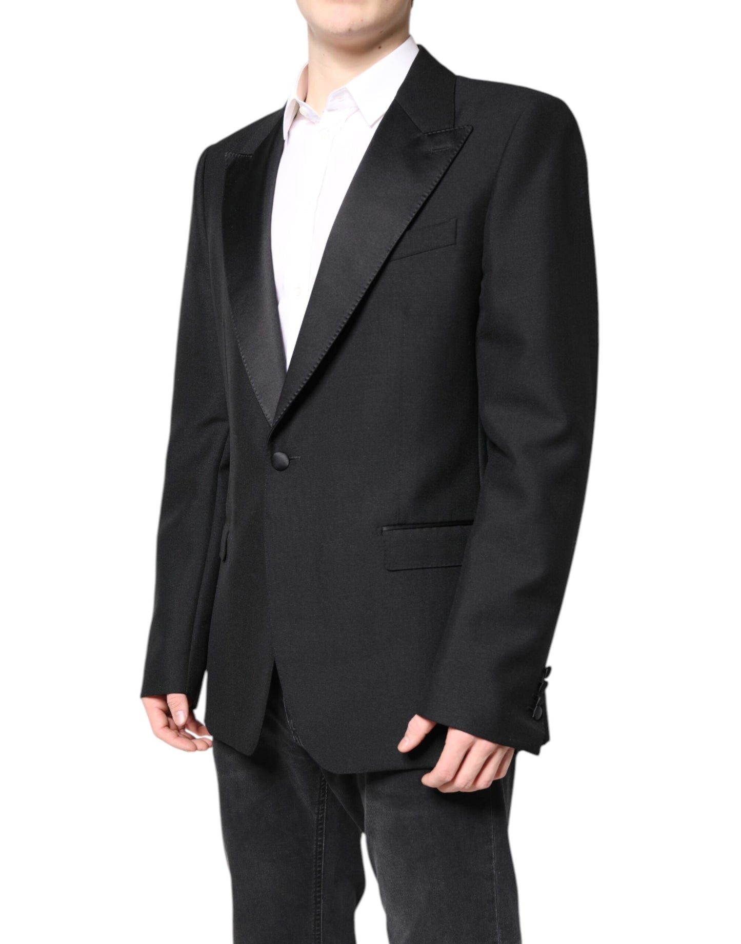 Blazer simple boutonnage en laine noire Dolce & Gabbana