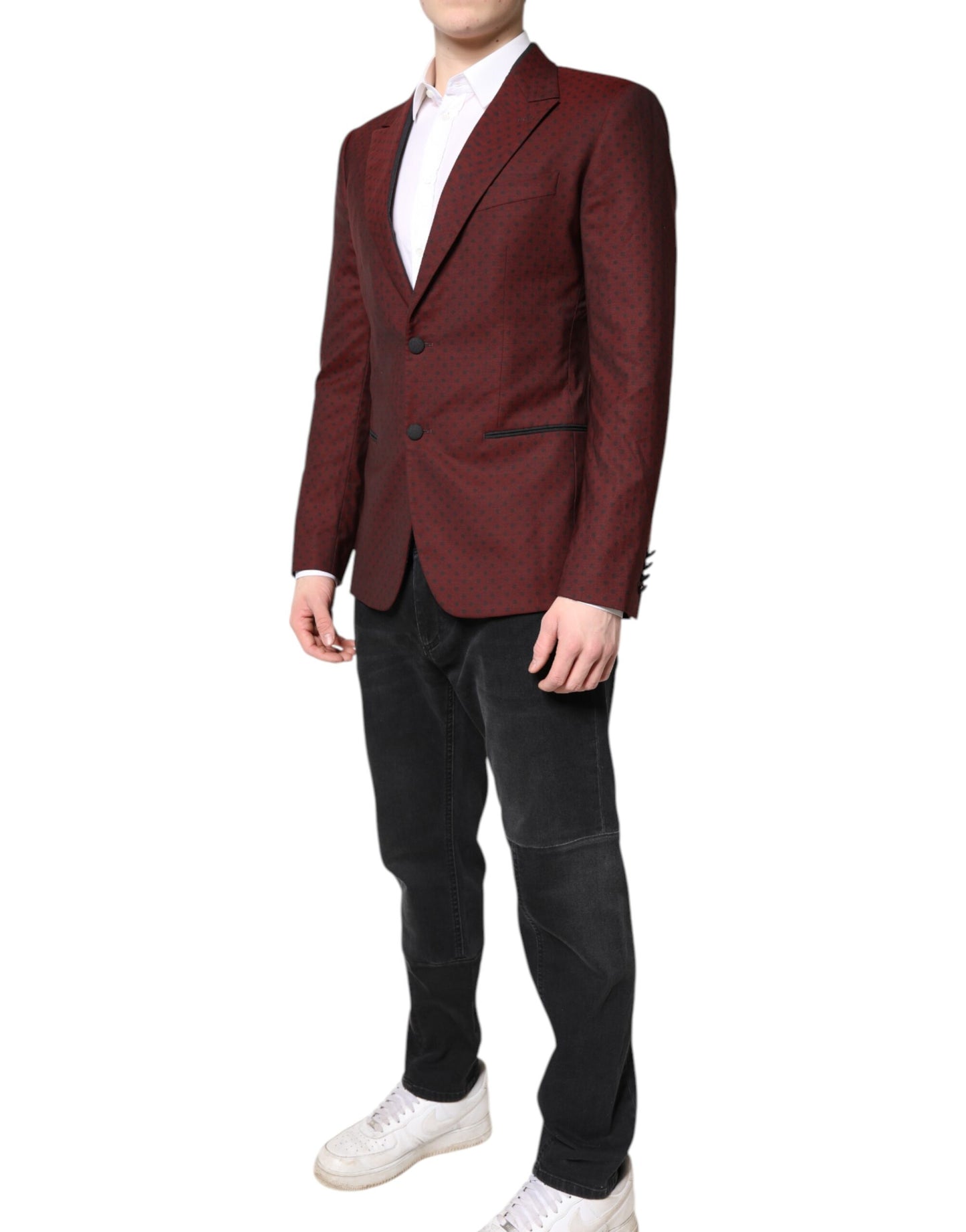 Dolce & Gabbana Veste blazer slim en laine marron pour homme