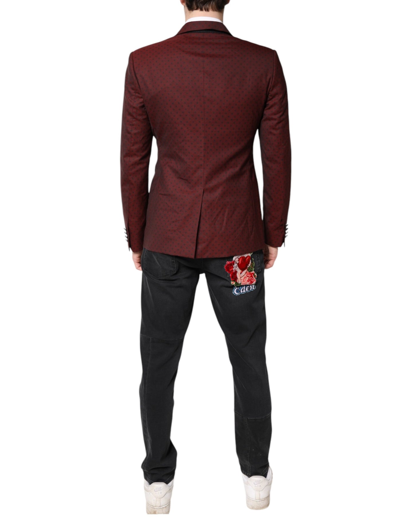Dolce & Gabbana Veste blazer slim en laine marron pour homme
