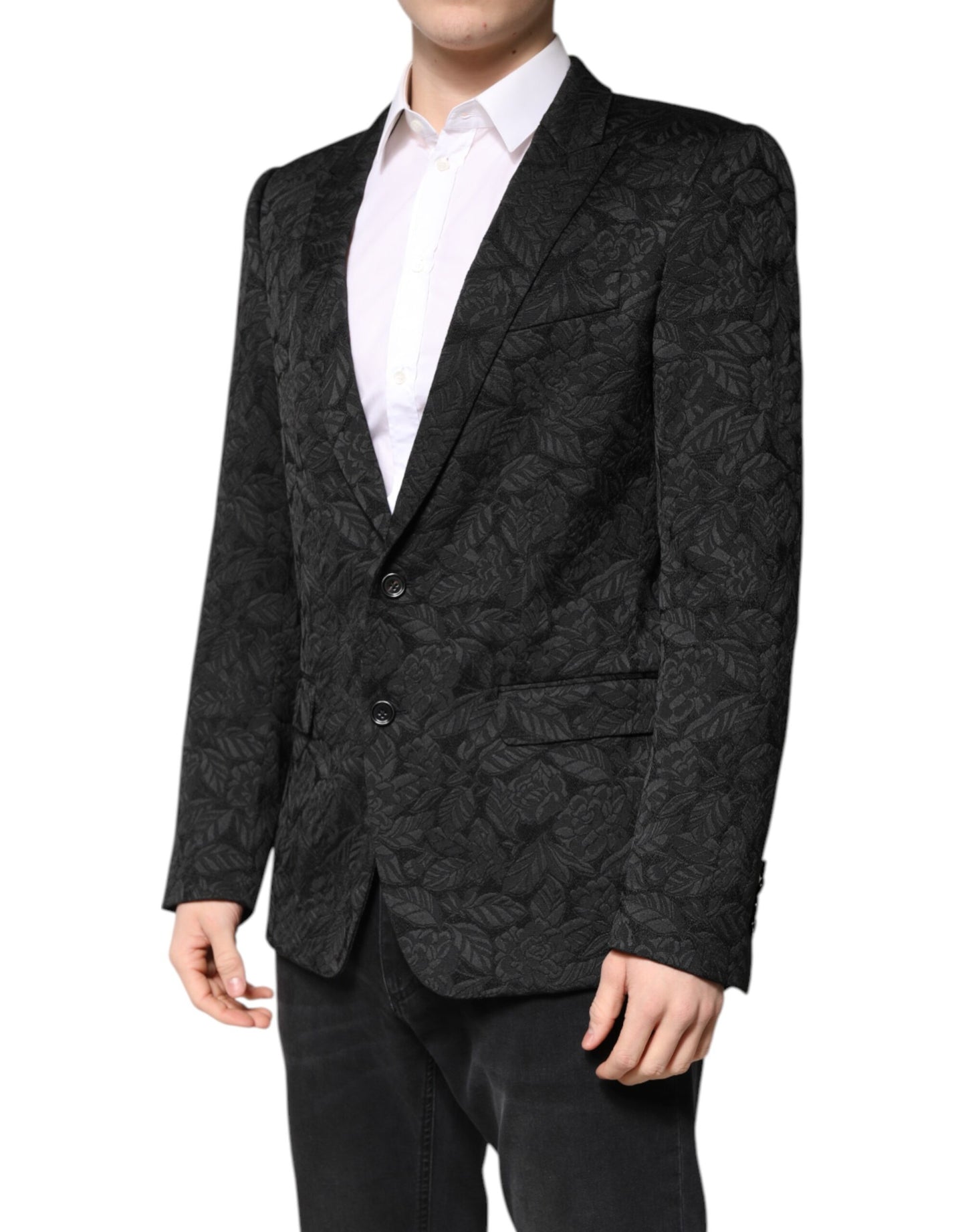 Blazer simple boutonnage en brocart noir MARTINI de Dolce & Gabbana
