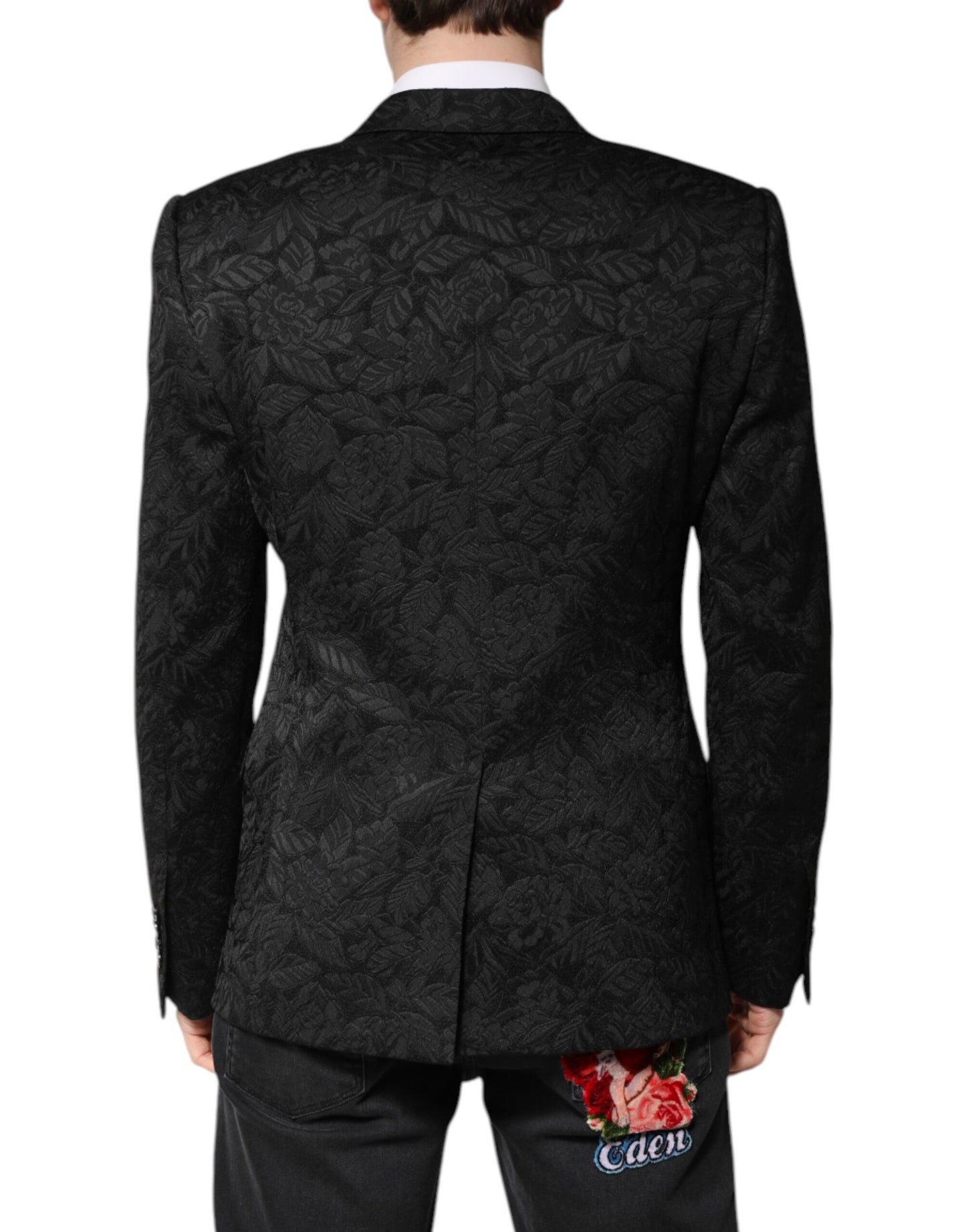 Blazer simple boutonnage en brocart noir MARTINI de Dolce & Gabbana