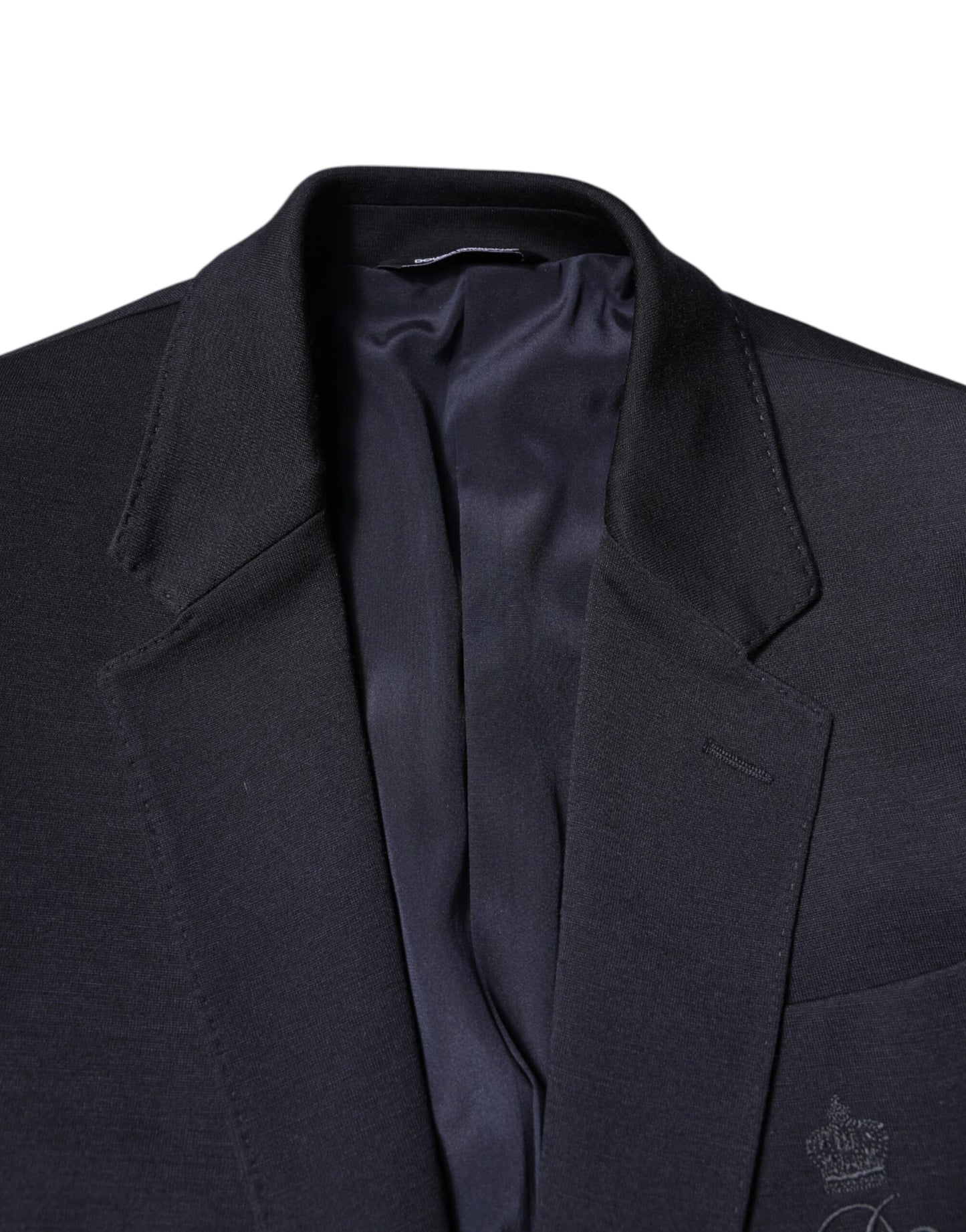 Blazer de costume à simple boutonnage en laine noire Dolce & Gabbana