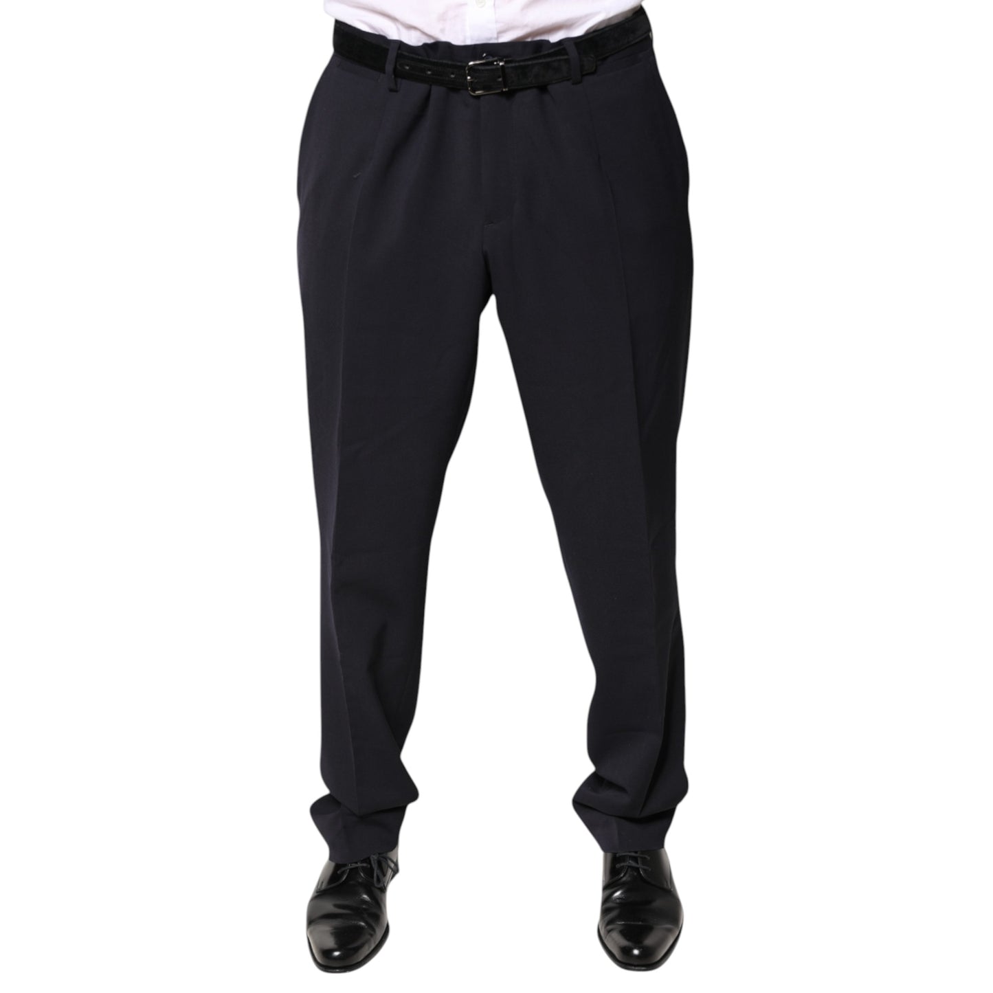 Dolce & Gabbana Black Wool Mid Waist Dress Pants by Dolce & Gabbana
