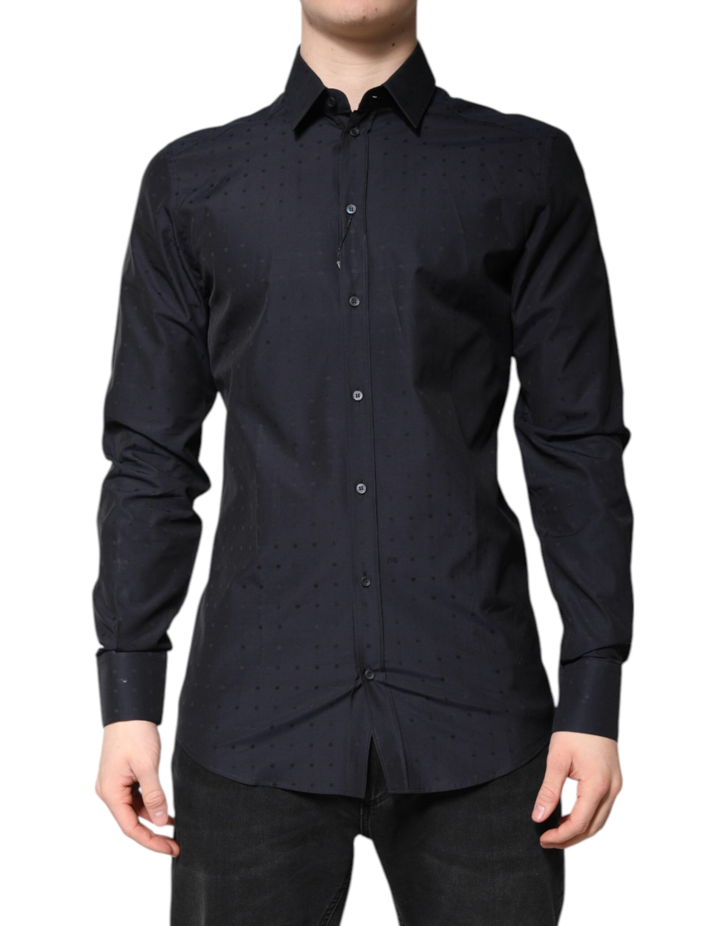 Dolce & Gabbana Black Cotton GOLD Men Dress Formal Shirt by Dolce & Gabbana
