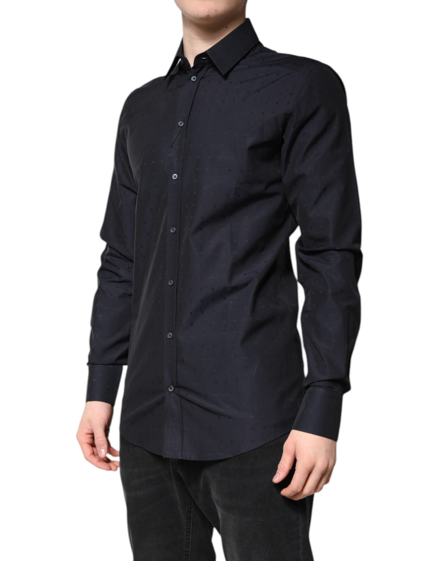 Dolce & Gabbana Black Cotton GOLD Men Dress Formal Shirt by Dolce & Gabbana