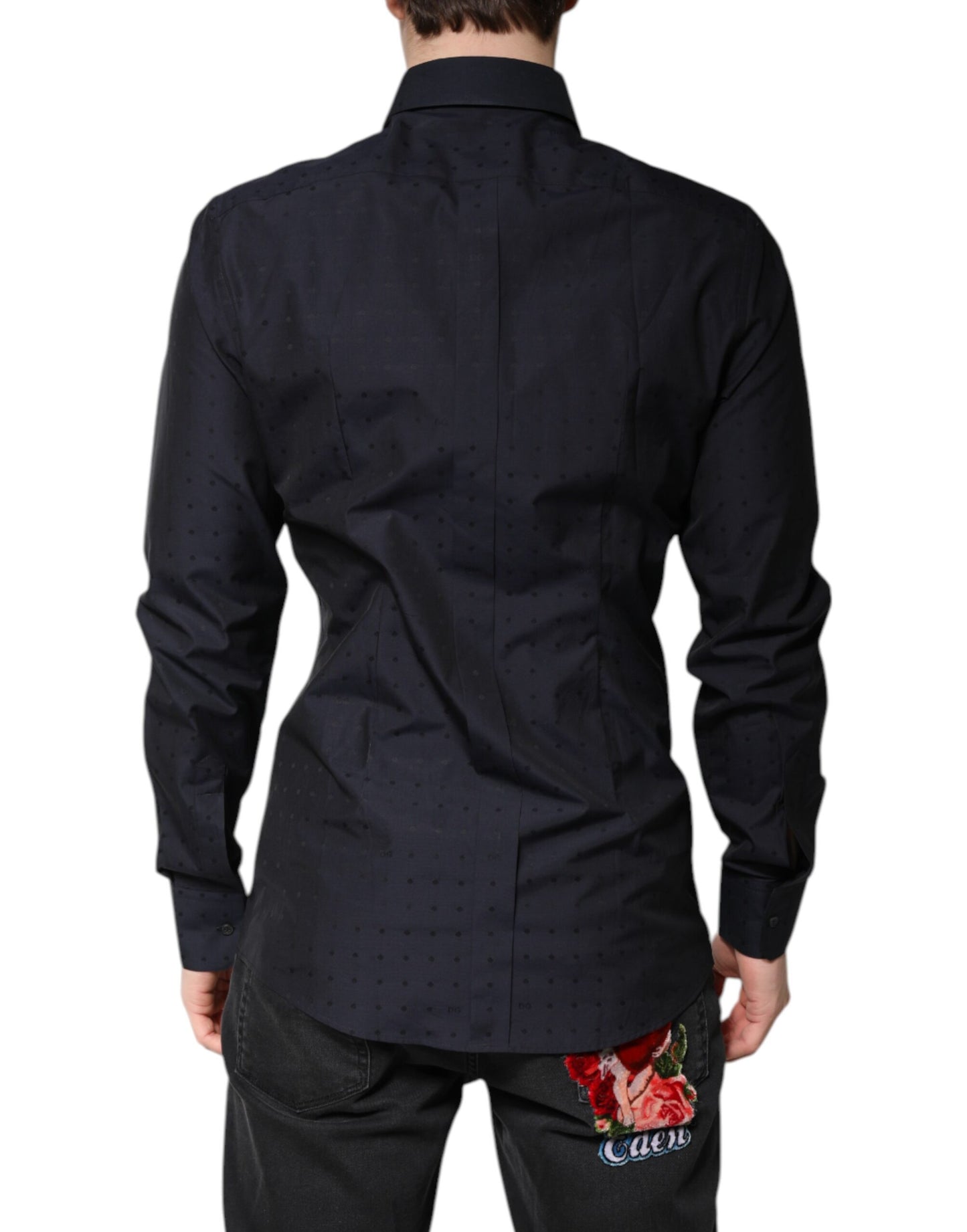 Dolce & Gabbana Black Cotton GOLD Men Dress Formal Shirt by Dolce & Gabbana