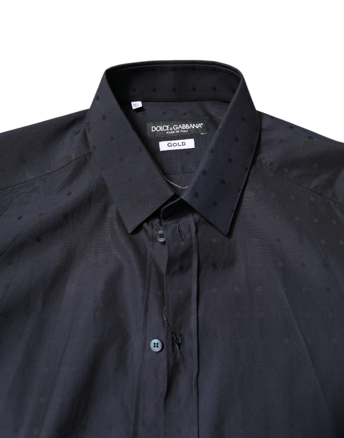 Dolce & Gabbana Black Cotton GOLD Men Dress Formal Shirt by Dolce & Gabbana