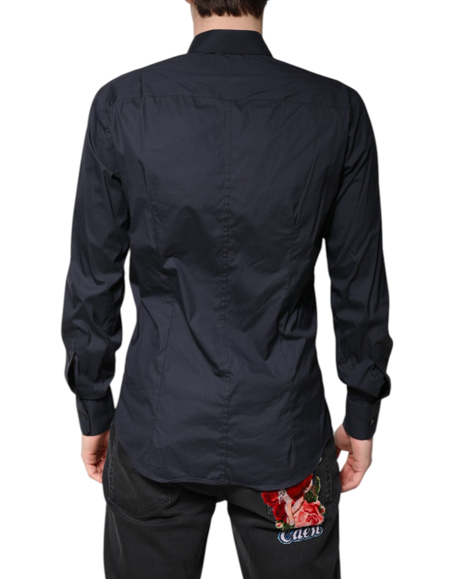 Dolce & Gabbana Dark Blue MARTINI Cotton Formal Dress Shirt by Dolce & Gabbana