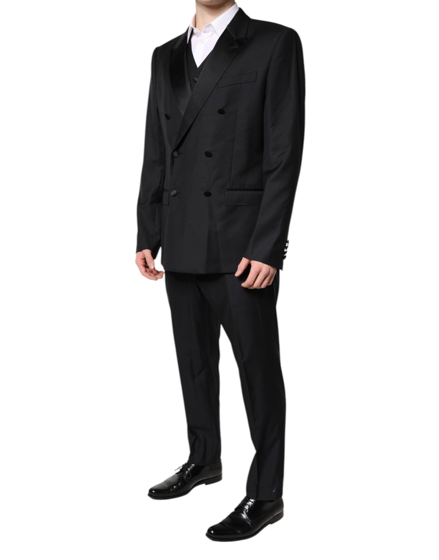 Costume 3 pièces croisé noir Dolce & Gabbana