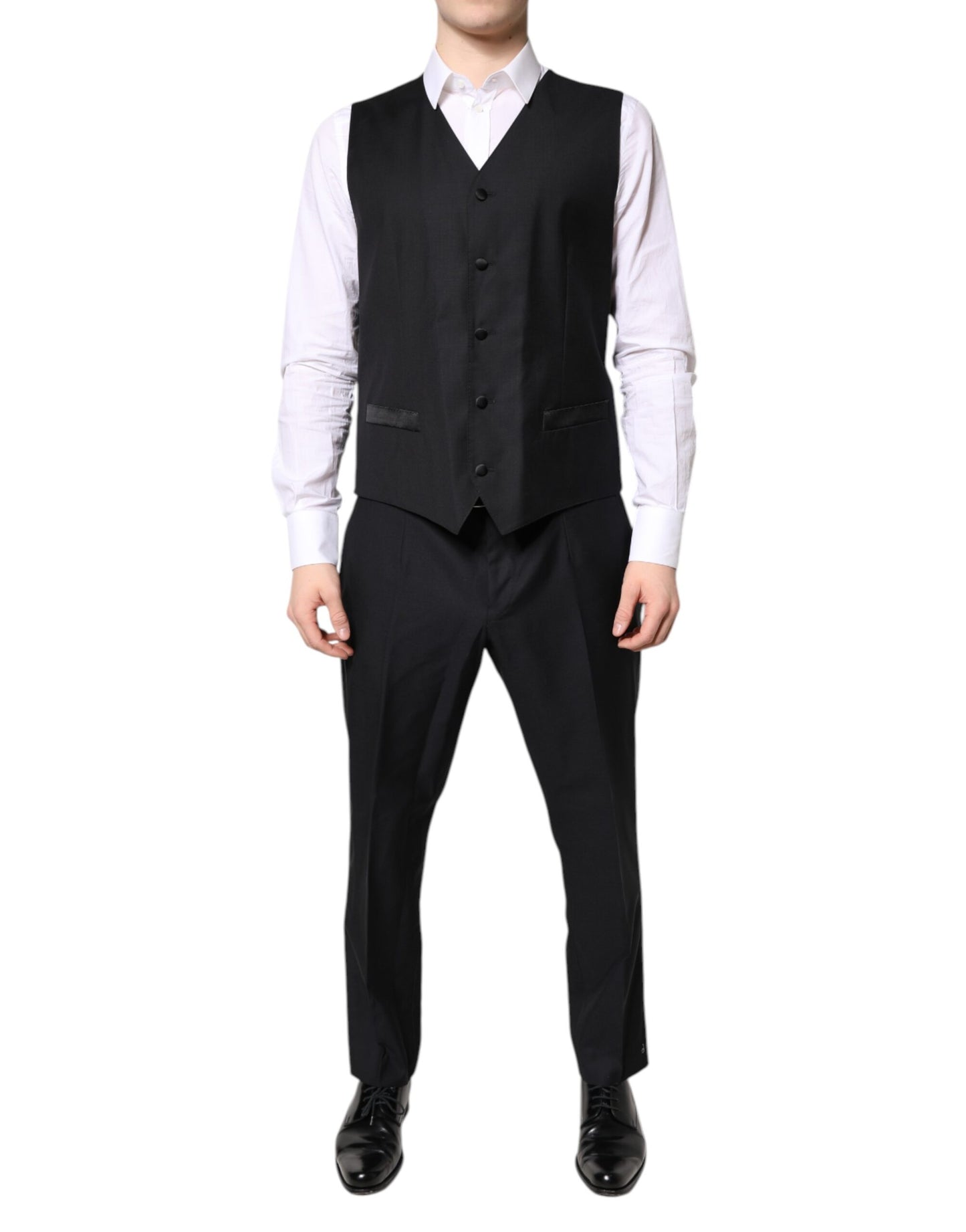 Costume 3 pièces croisé noir Dolce & Gabbana