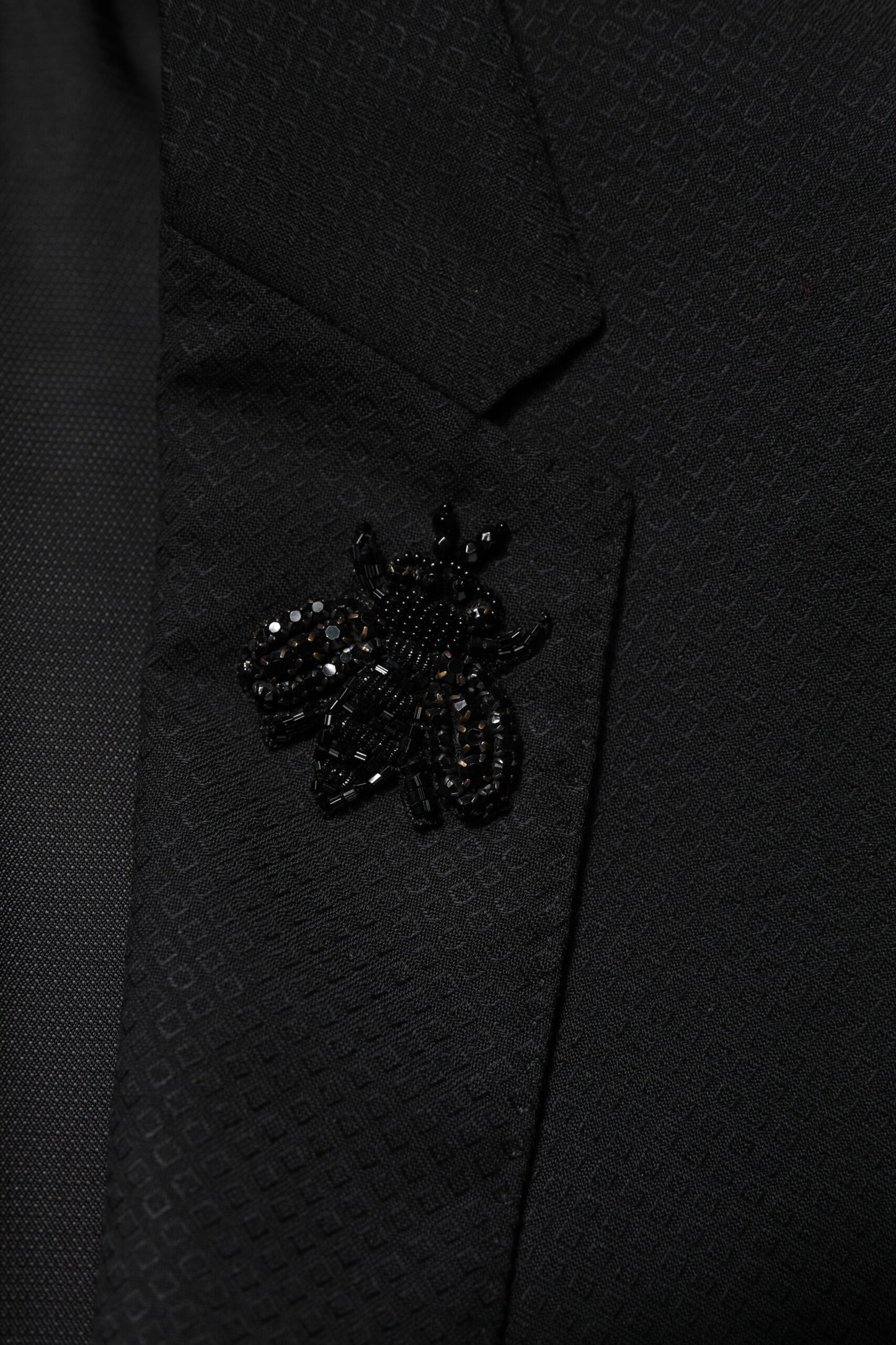 Costume 2 pièces simple boutonnage en laine noire Dolce & Gabbana
