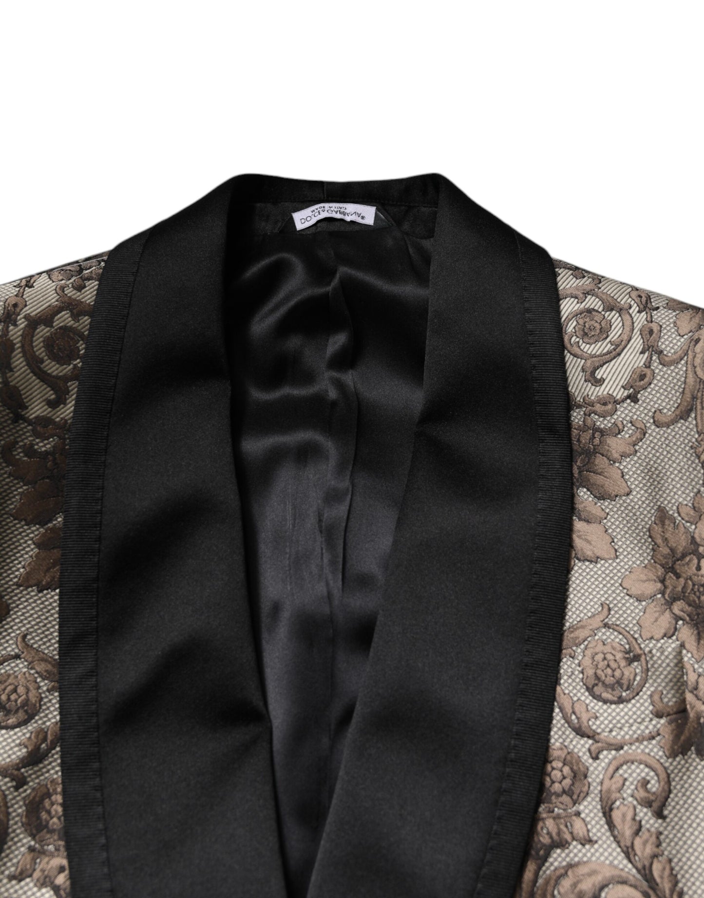Costume 3 pièces simple boutonnage en jacquard multicolore Dolce & Gabbana