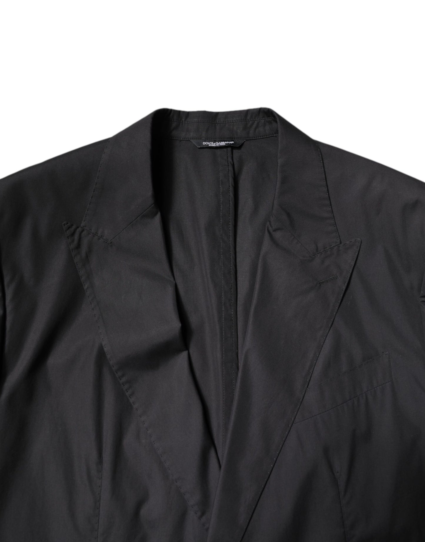Costume 2 pièces simple boutonnage en coton noir Dolce & Gabbana