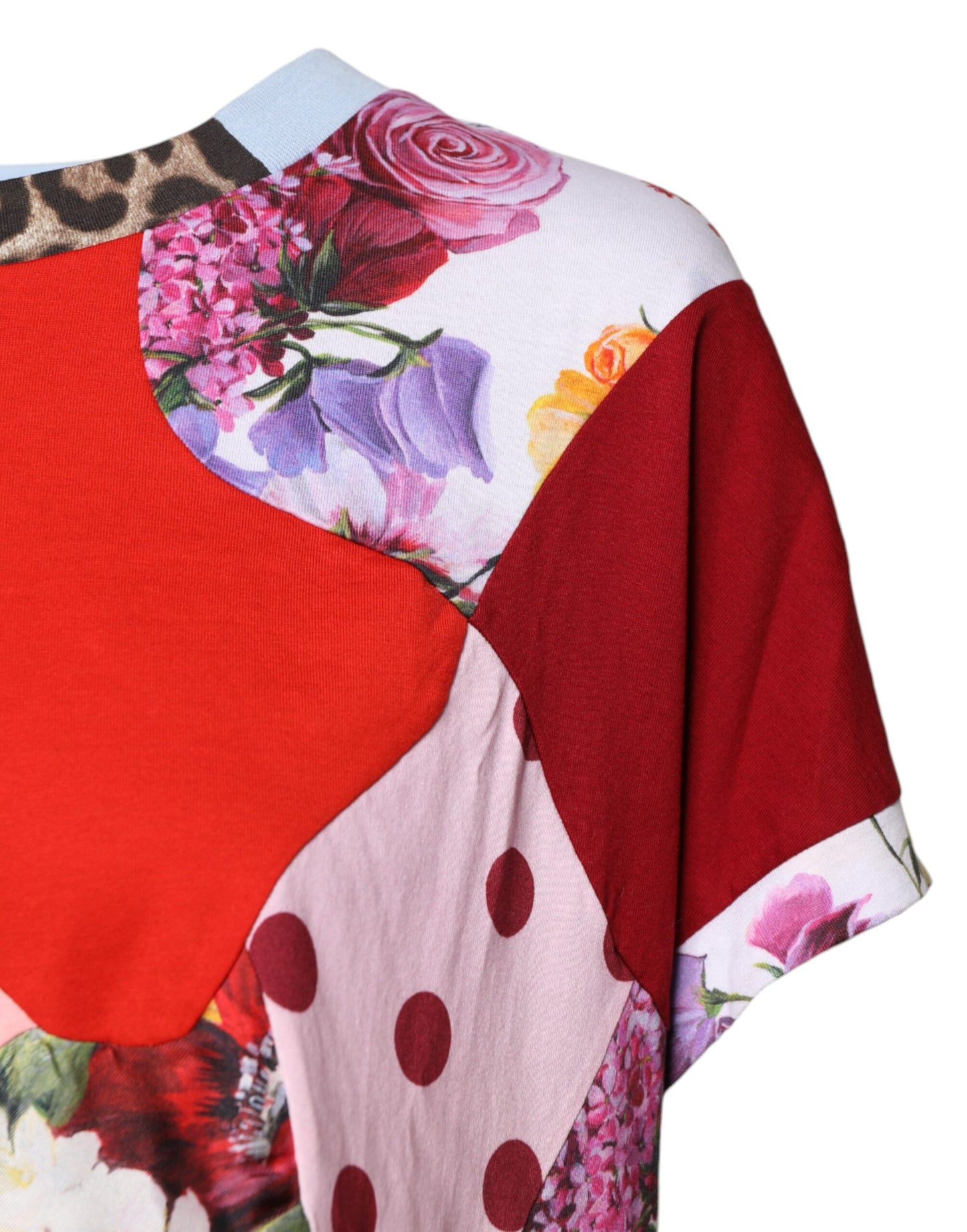 Dolce & Gabbana Multicolor Patchwork Short Sleeve Blouse Top by Dolce & Gabbana