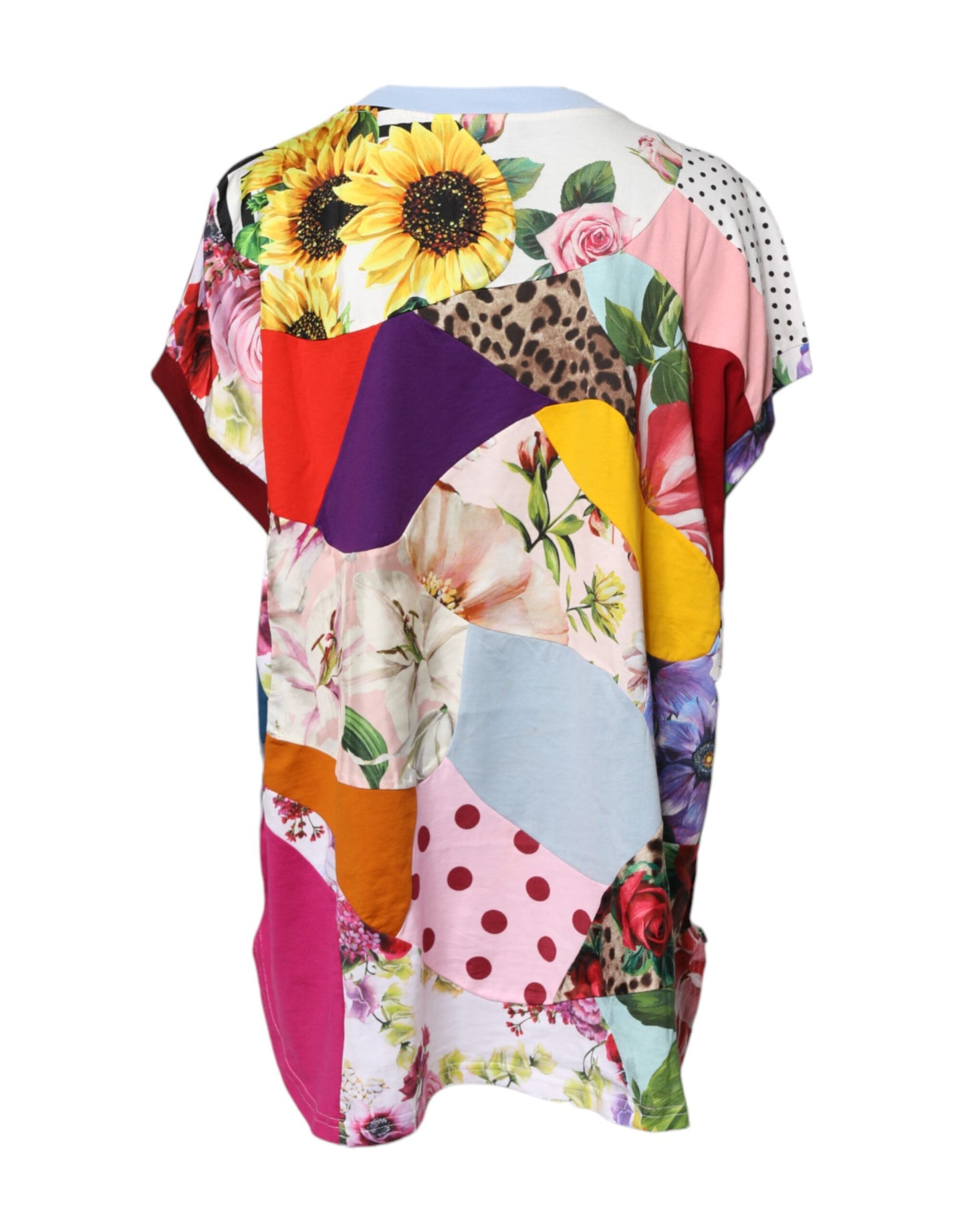 Dolce & Gabbana Multicolor Patchwork Short Sleeve Blouse Top by Dolce & Gabbana