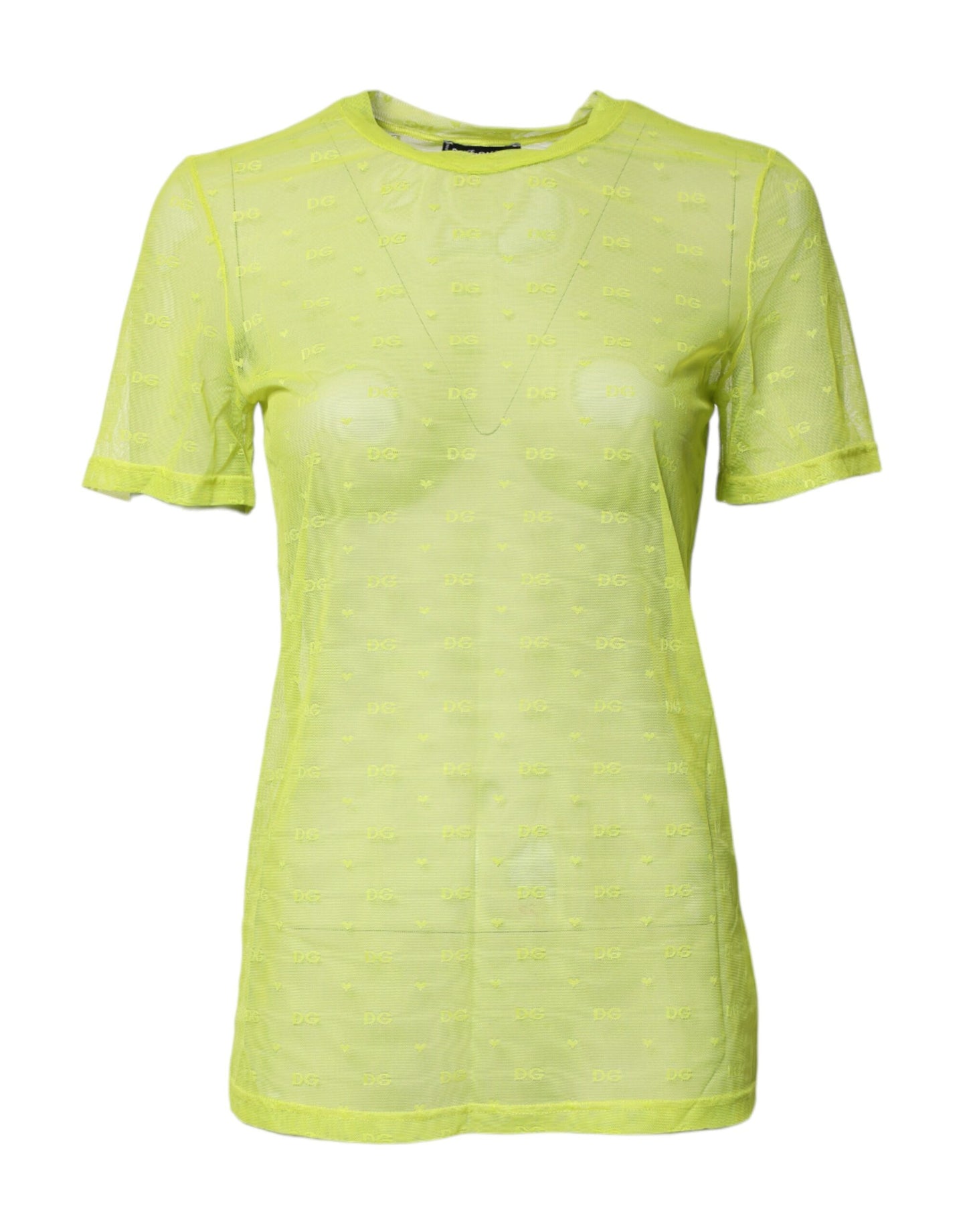 Dolce & Gabbana Green Nylon See Through Women Short Sleeves Top by Dolce & Gabbana