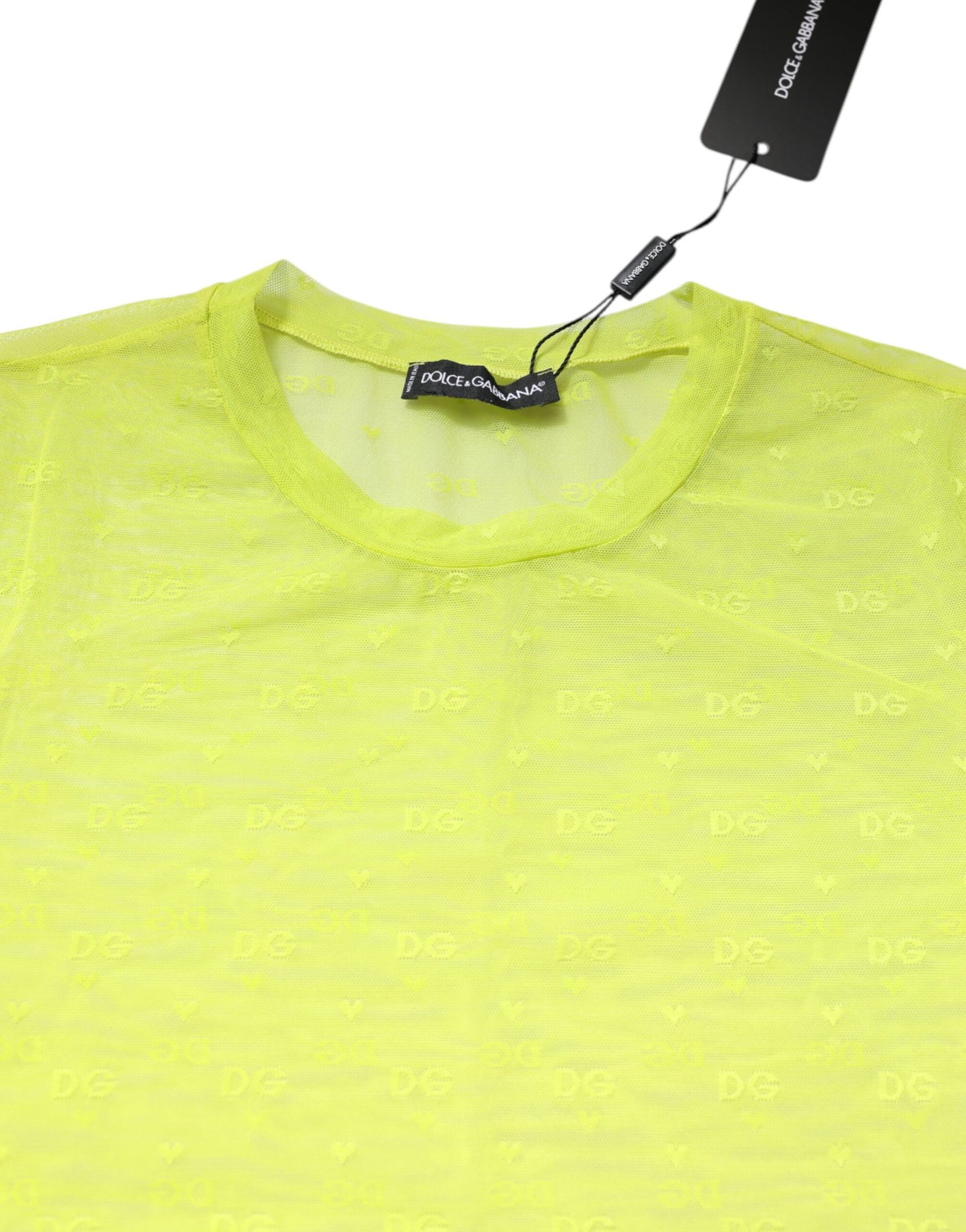 Dolce & Gabbana Green Nylon See Through Women Short Sleeves Top by Dolce & Gabbana