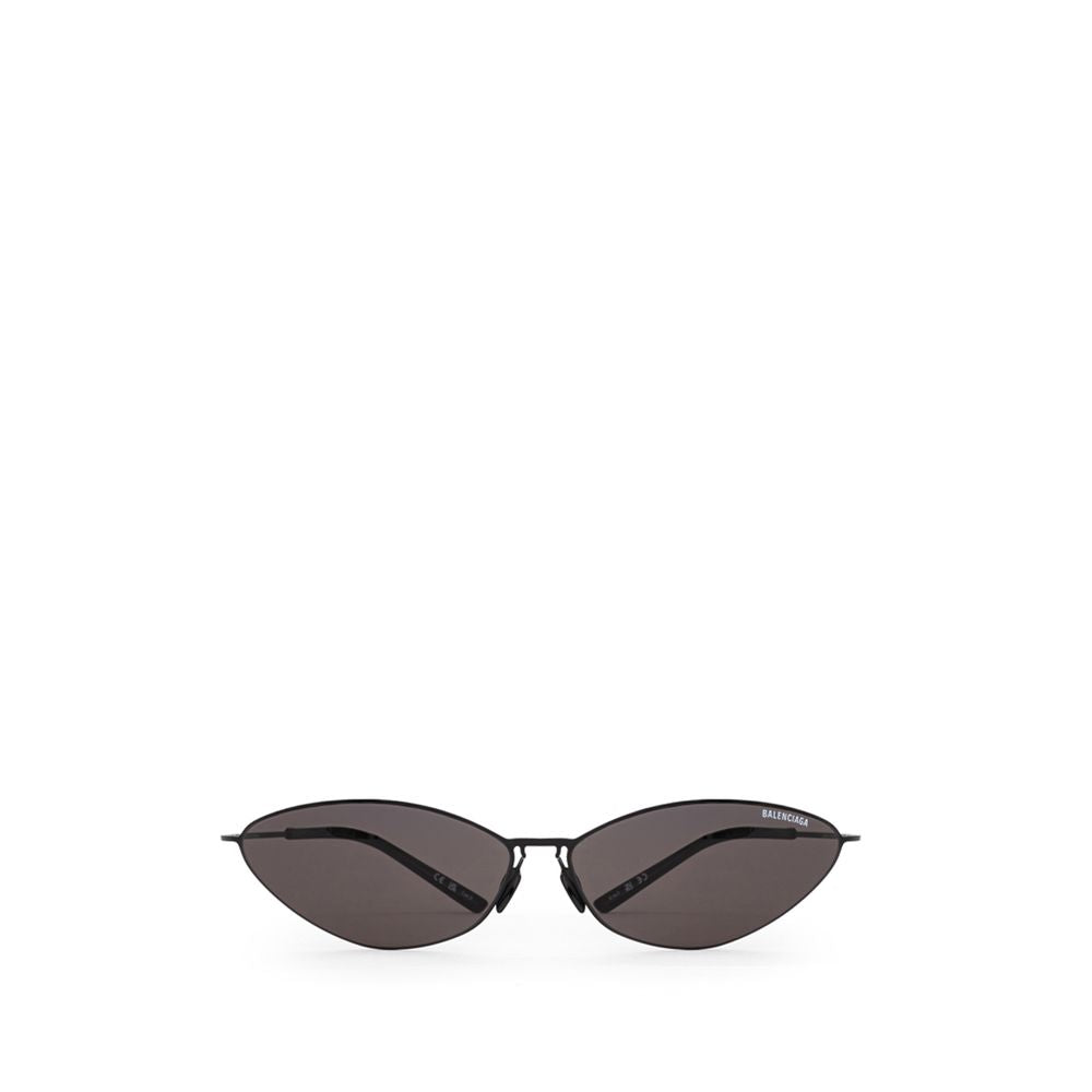 Lunettes de soleil Balenciaga en cuir de veau noir