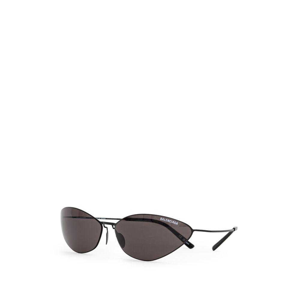 Lunettes de soleil Balenciaga en cuir de veau noir