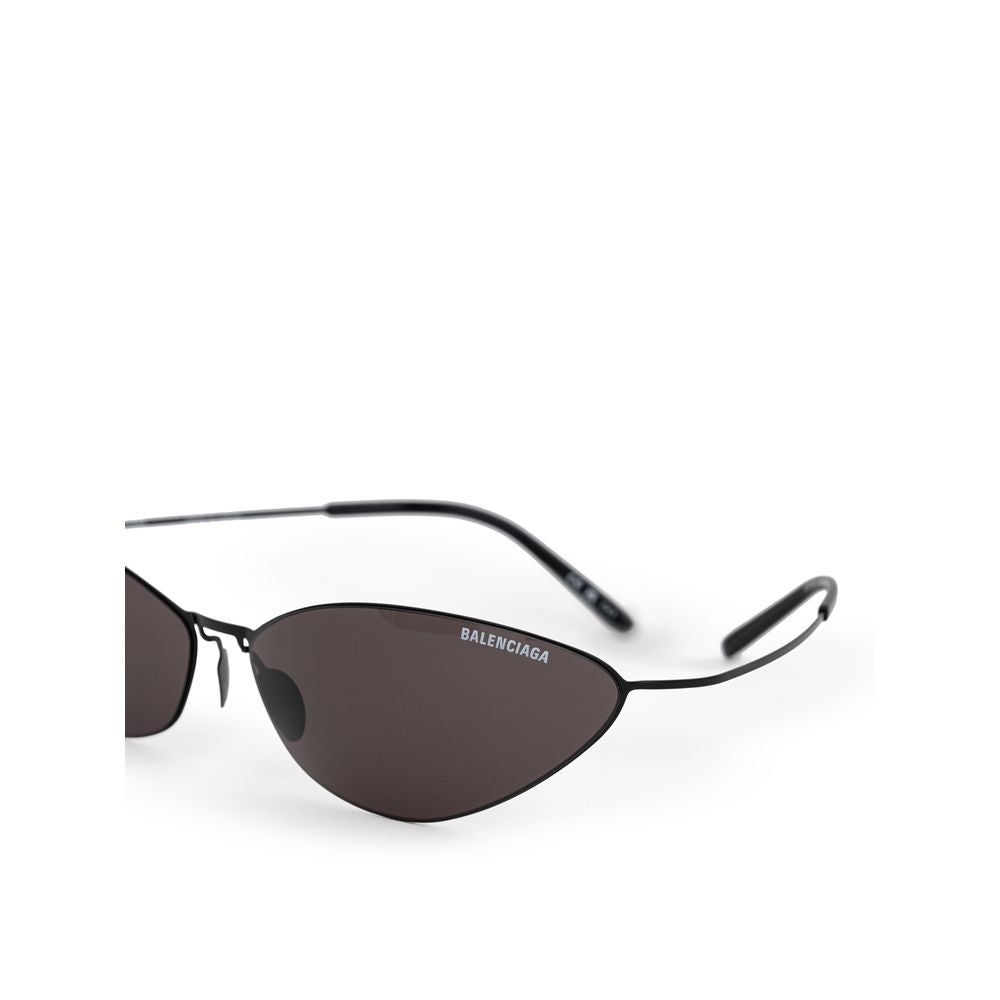 Lunettes de soleil Balenciaga en cuir de veau noir