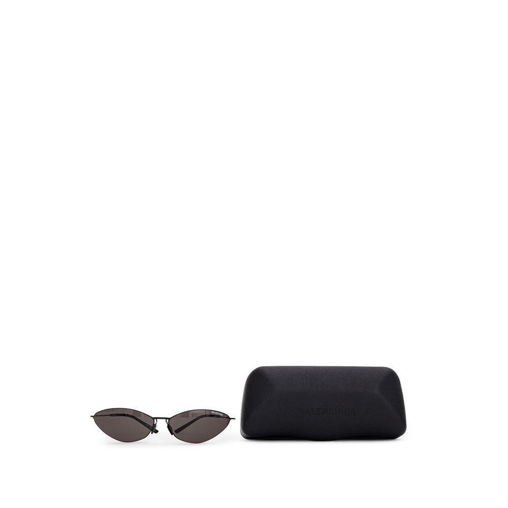 Lunettes de soleil Balenciaga en cuir de veau noir