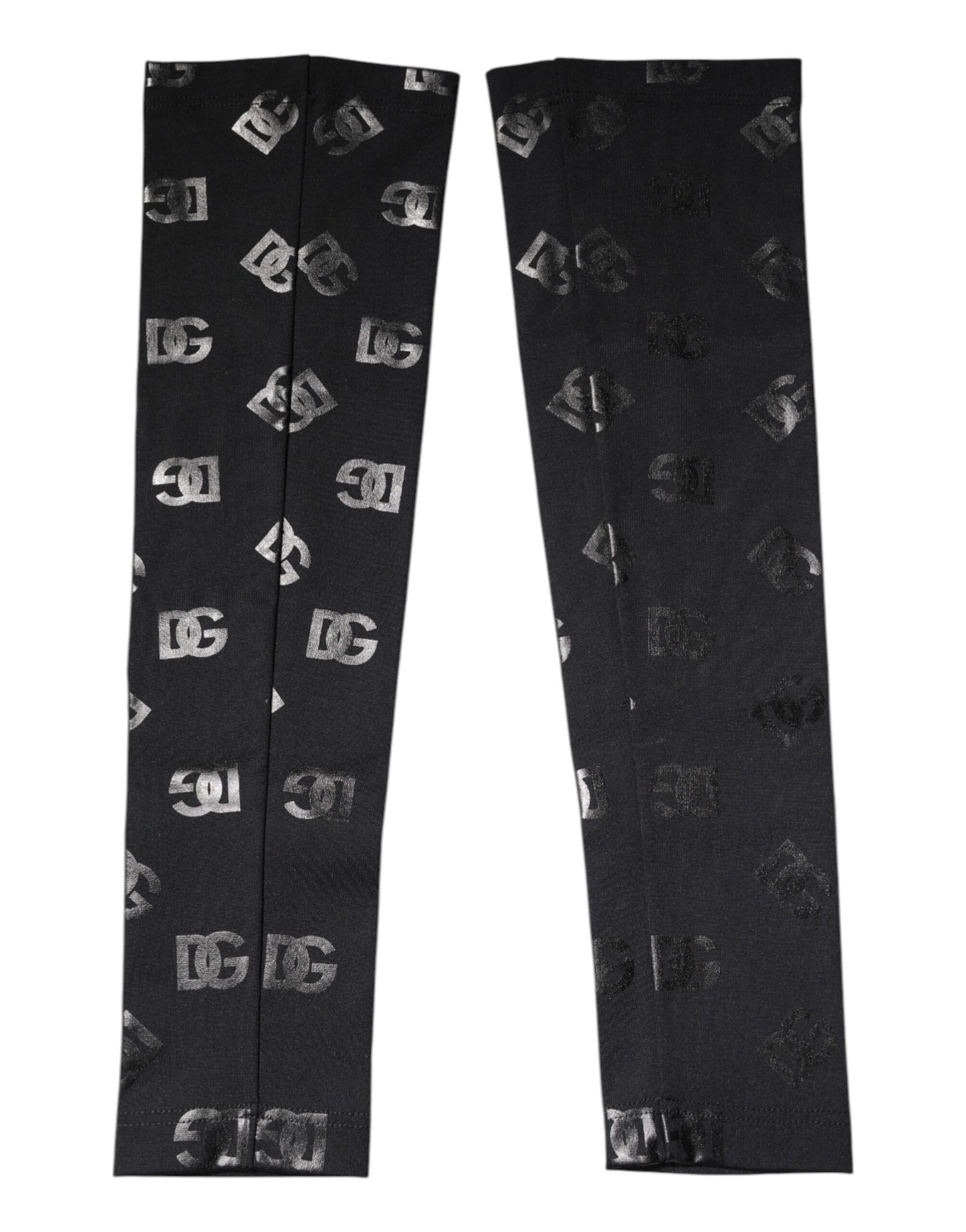 Manchettes extensibles en laine noire Dolce & Gabbana avec logo DG et monogramme