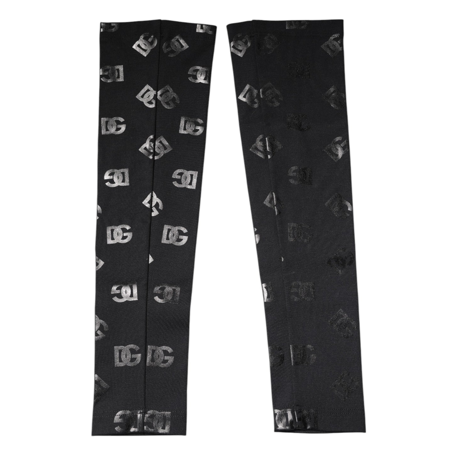 Manchettes extensibles en laine noire Dolce & Gabbana avec logo DG et monogramme