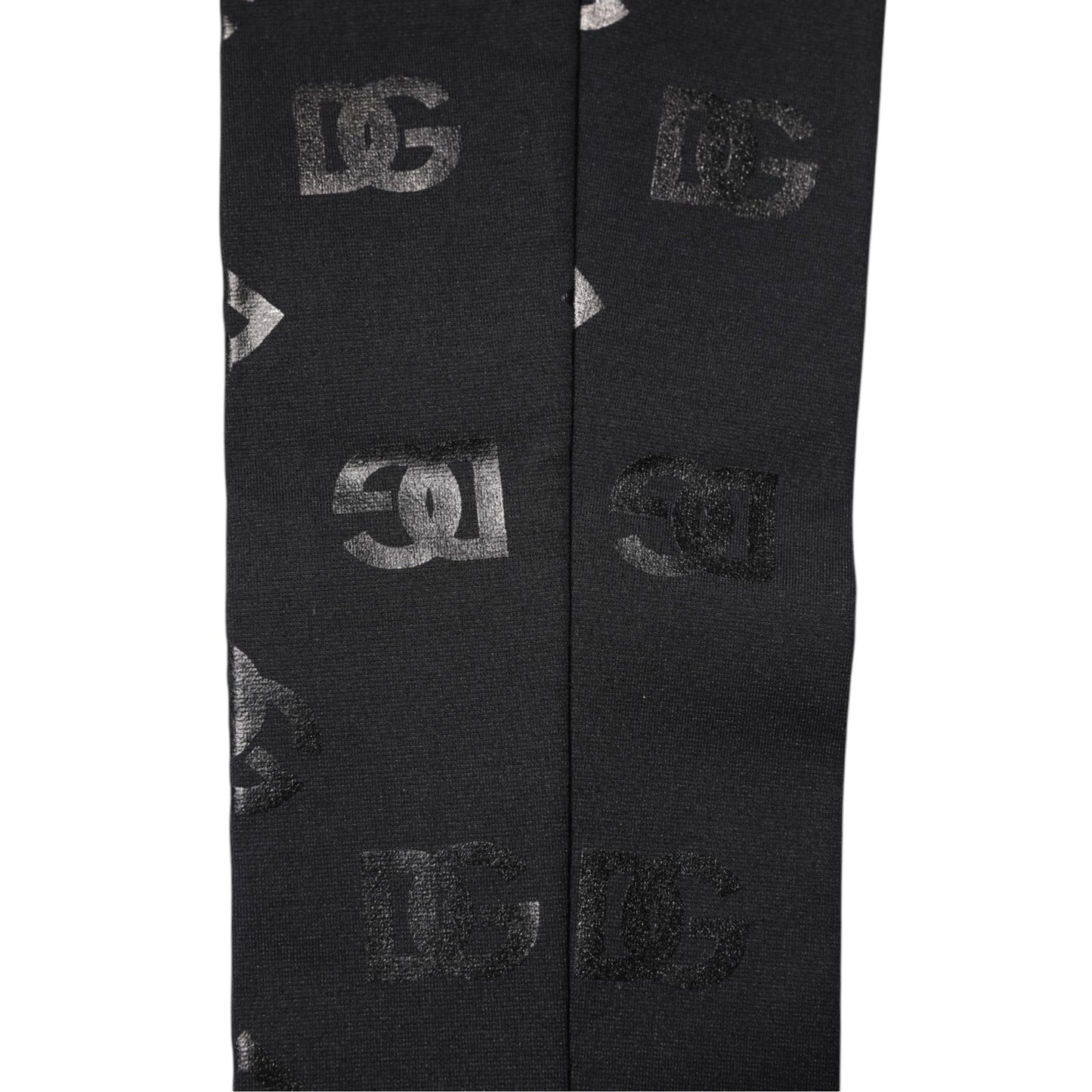 Manchettes extensibles en laine noire Dolce & Gabbana avec logo DG et monogramme