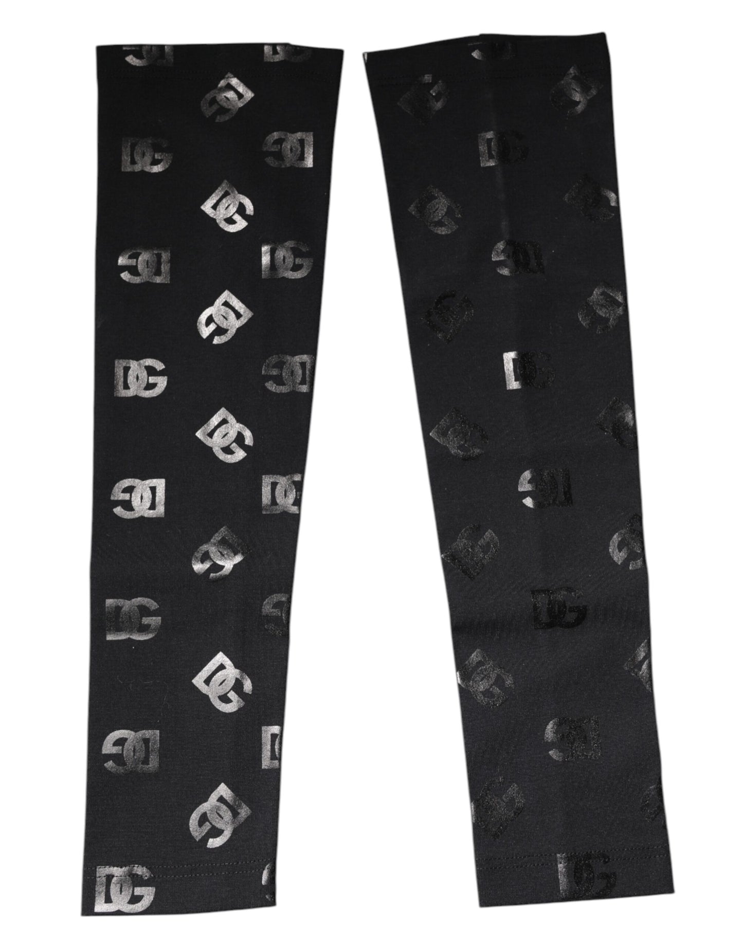 Manchettes extensibles en laine noire Dolce & Gabbana avec logo DG et monogramme