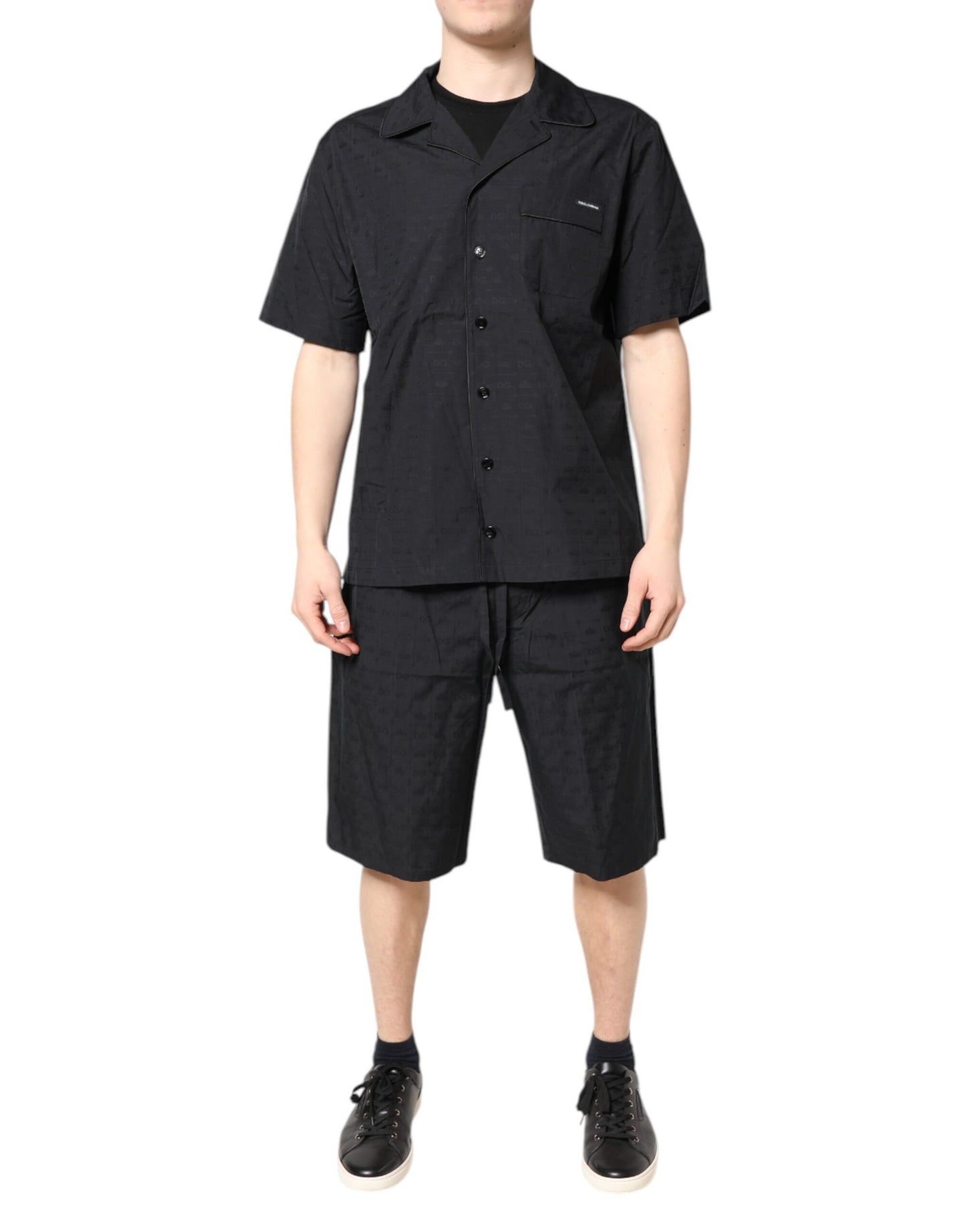 Ensemble pyjama en coton noir pour homme Dolce & Gabbana