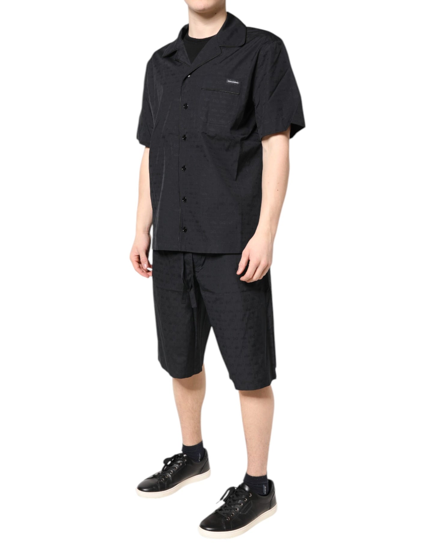 Ensemble pyjama en coton noir pour homme Dolce & Gabbana