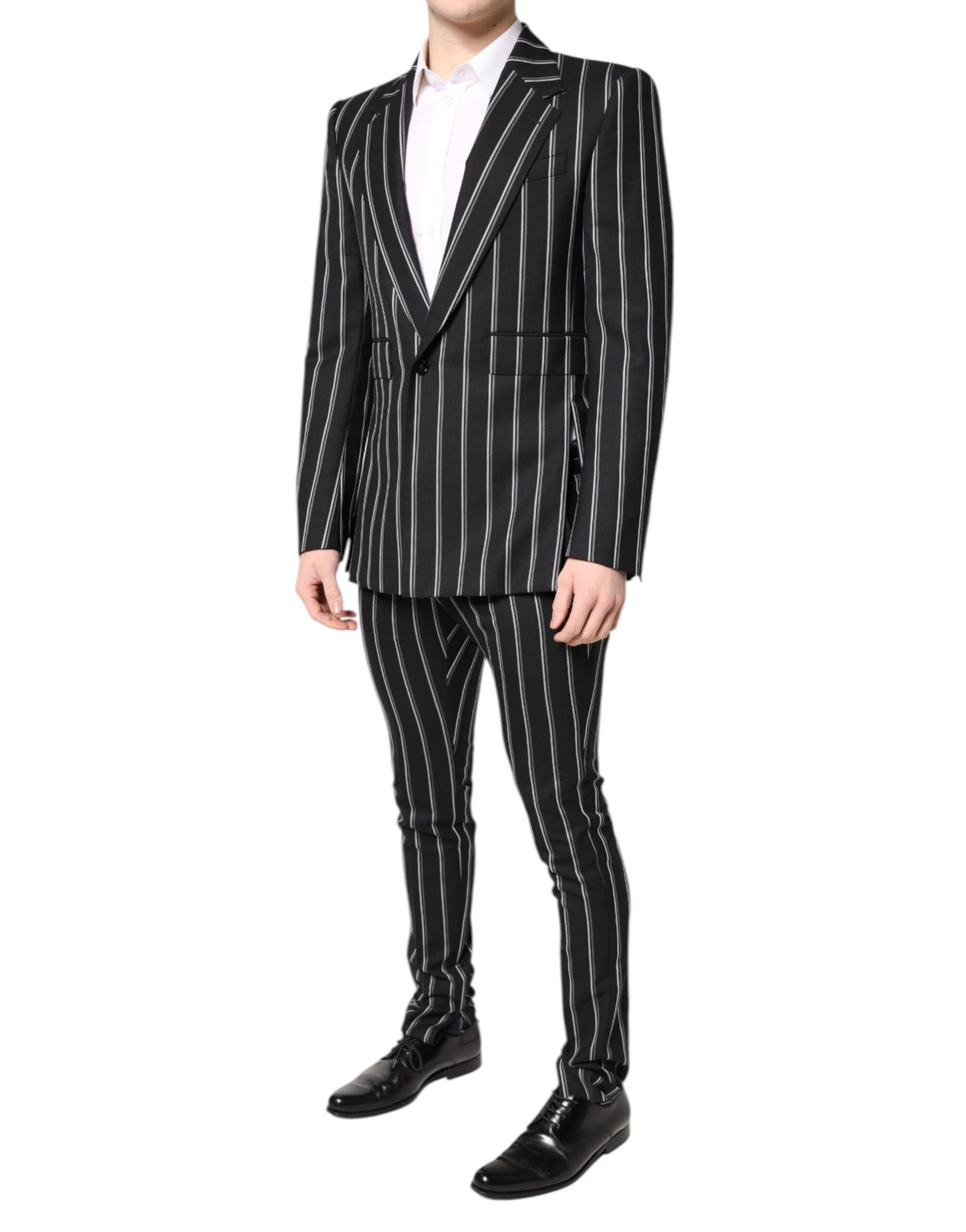 Costume 2 pièces formel Dolce & Gabbana à rayures noires SICILIA