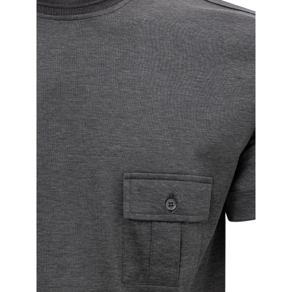 T-shirt en coton gris Corneliani