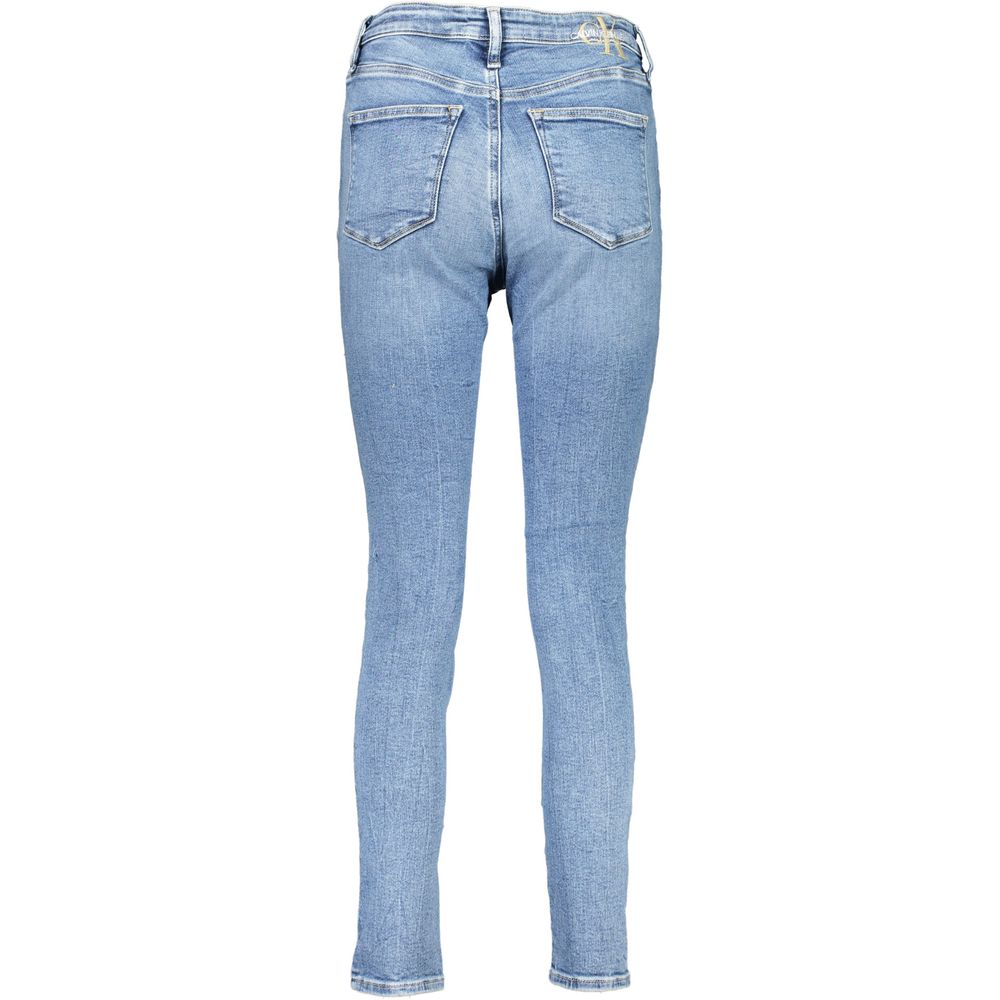 Calvin Klein Blue Cotton Women High Rise Skinny Jean by Calvin Klein